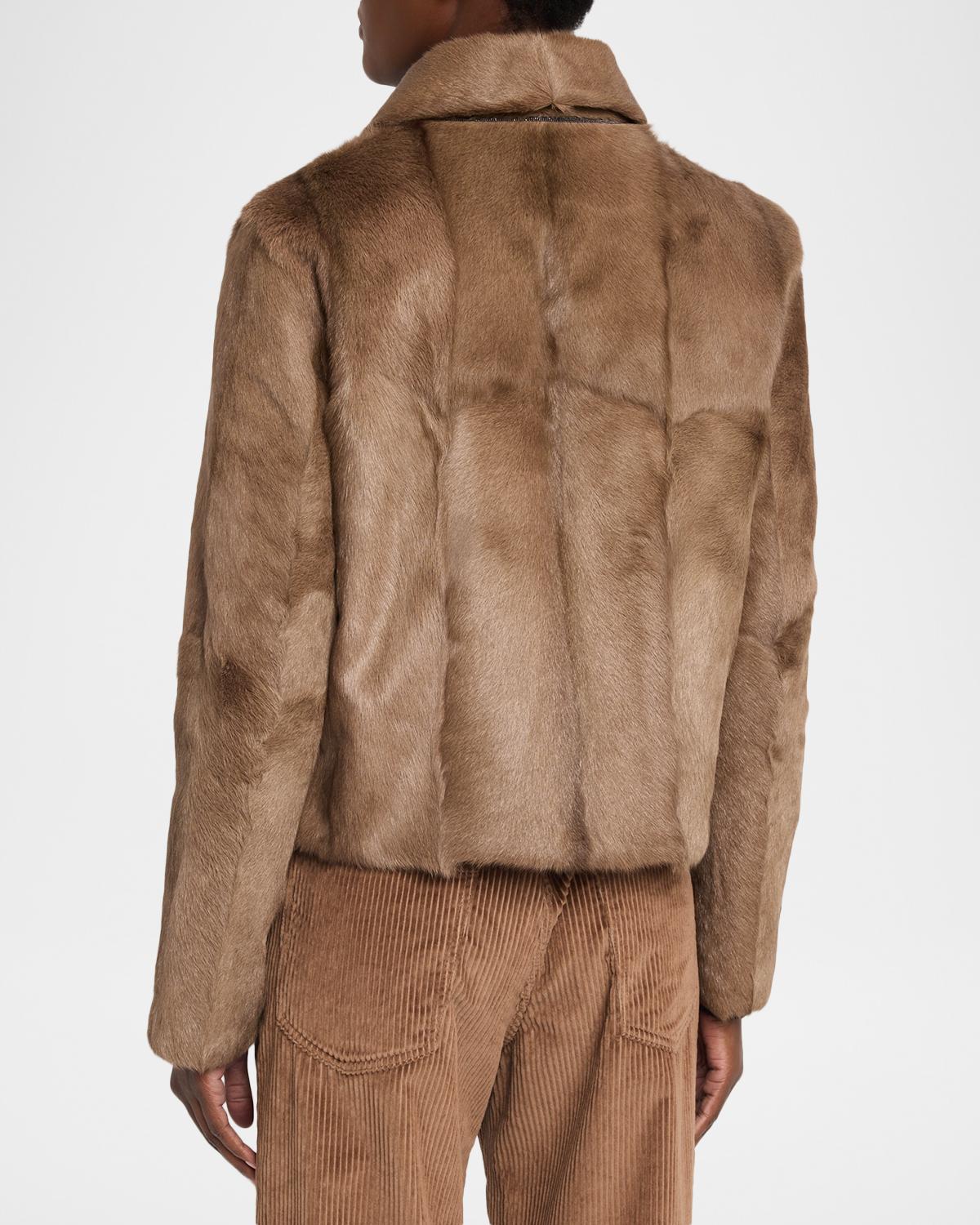 Capretta Goat Shearling Single-Breasted Jacket - thumbnail 3