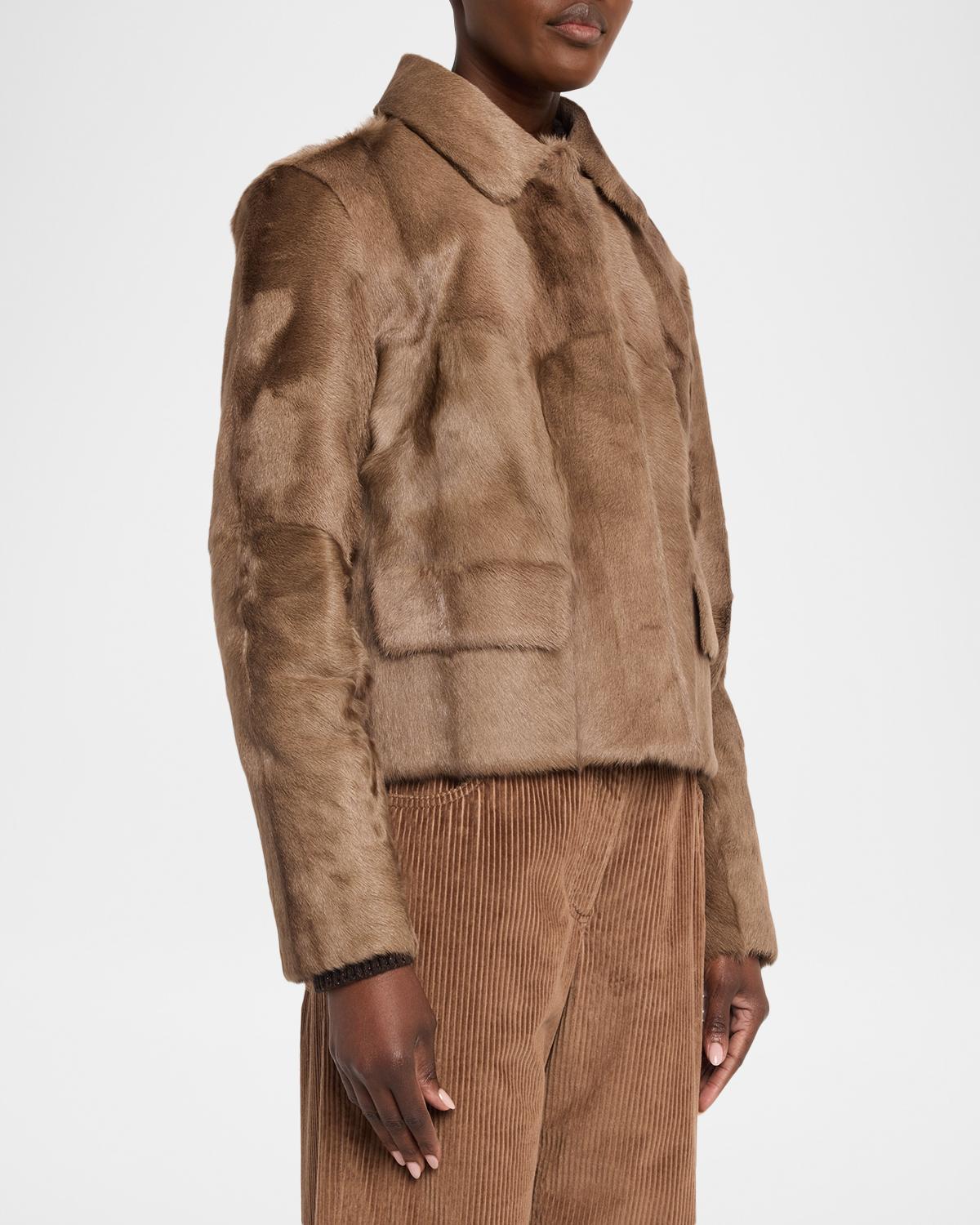 Capretta Goat Shearling Single-Breasted Jacket - thumbnail 4