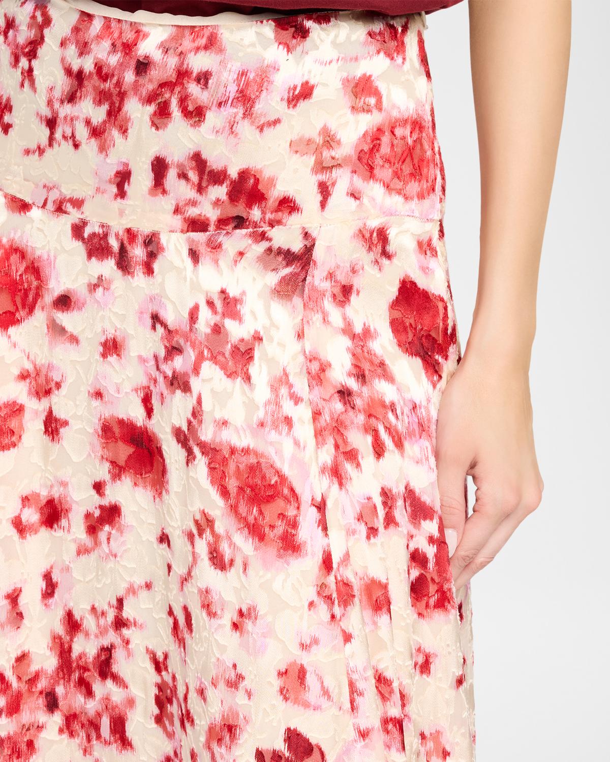 Hilza Floral Devoré Silk Georgette Midi Skirt - thumbnail 5