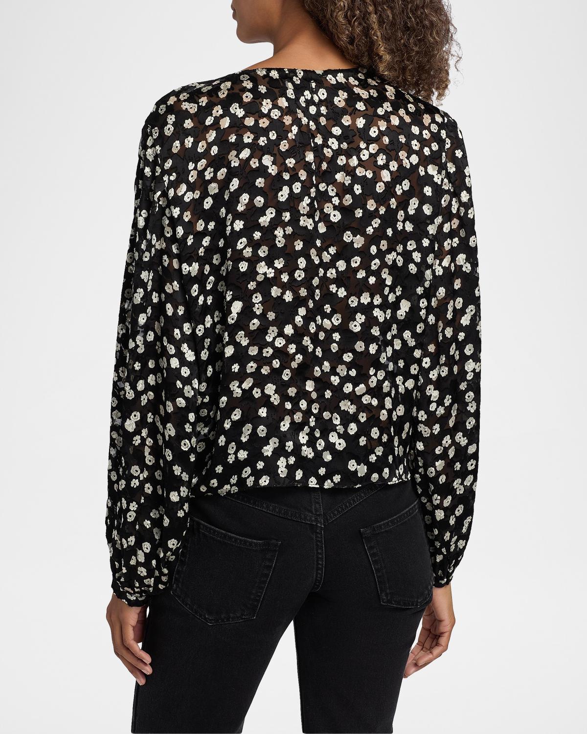 Firma Floral Silk-Blend Blouse - thumbnail 3
