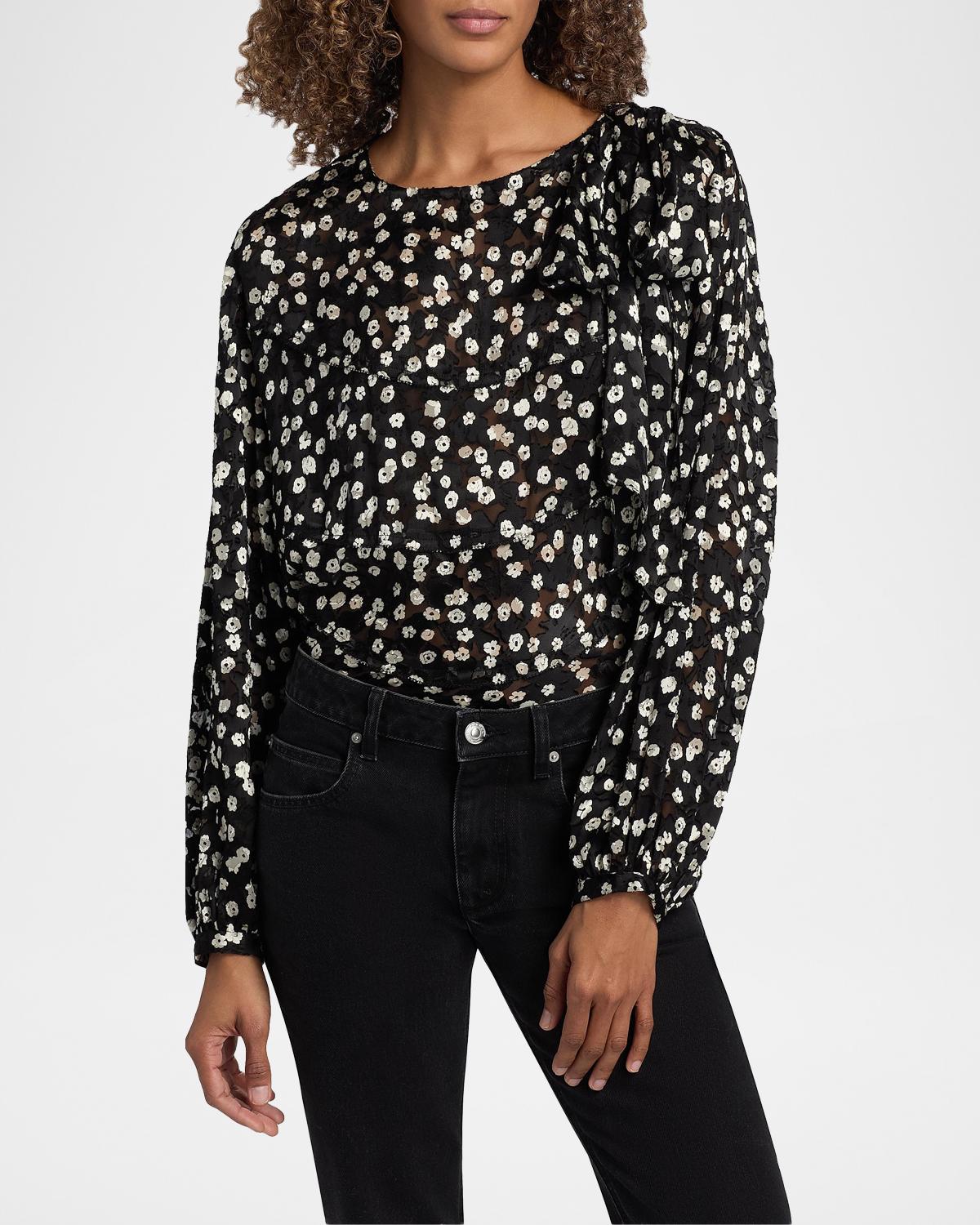 Firma Floral Silk-Blend Blouse - thumbnail 4