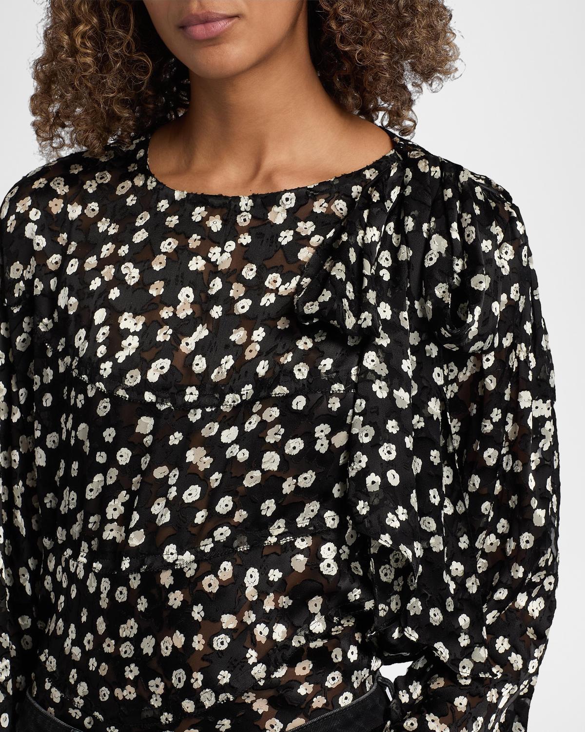 Firma Floral Silk-Blend Blouse - thumbnail 7