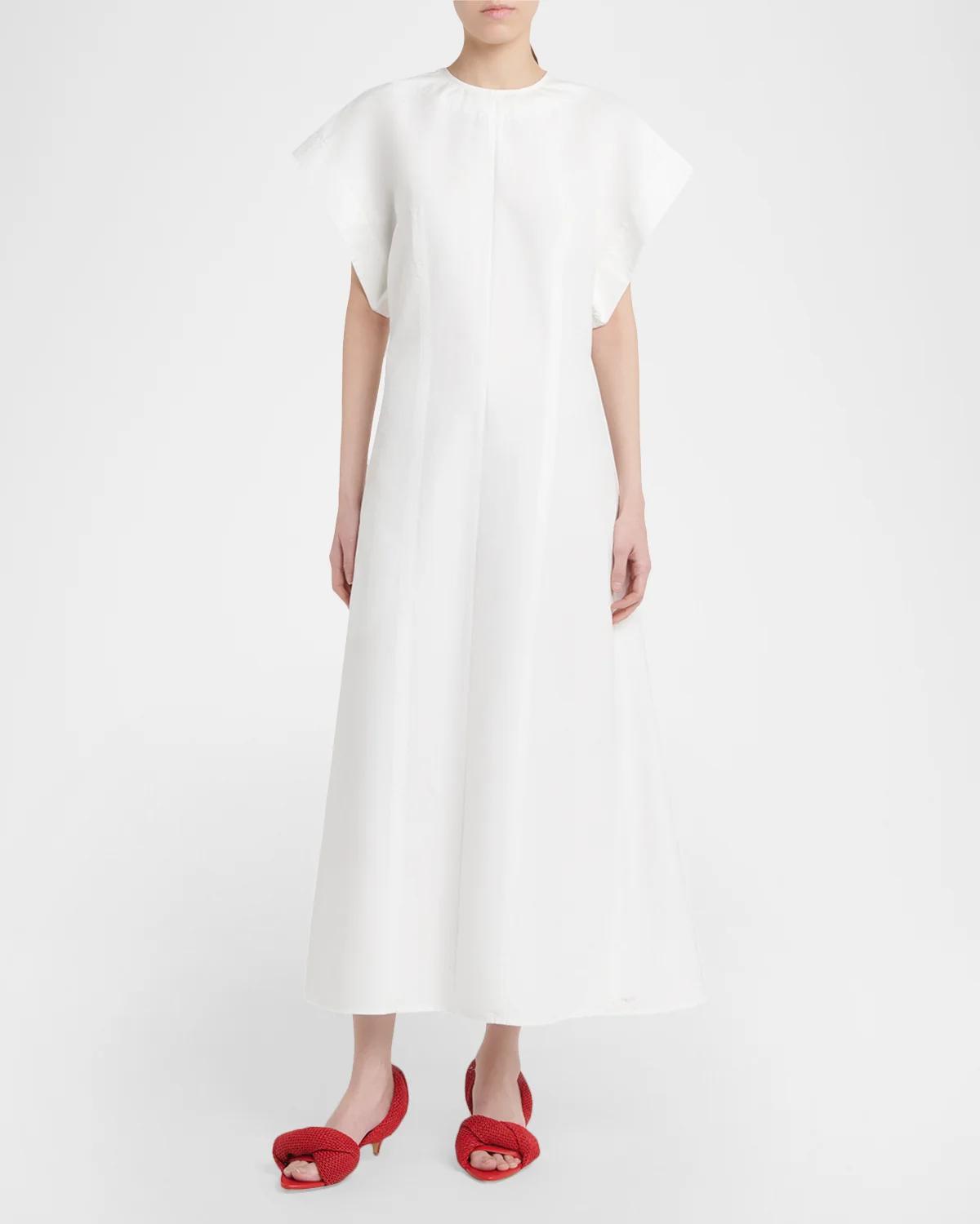 Compact Cotton Short-Sleeve Ankle Dress - thumbnail 2