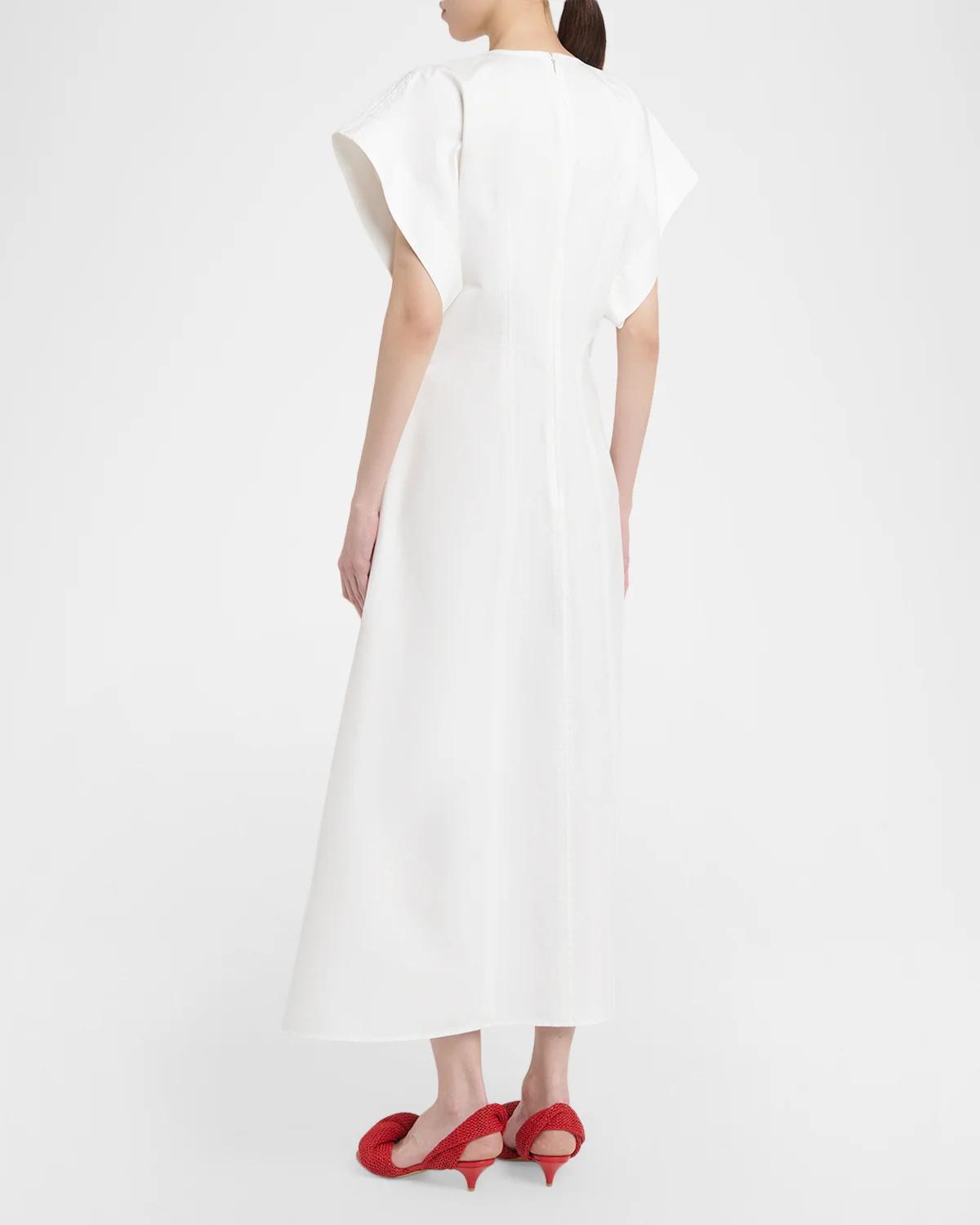 Compact Cotton Short-Sleeve Ankle Dress - thumbnail 3