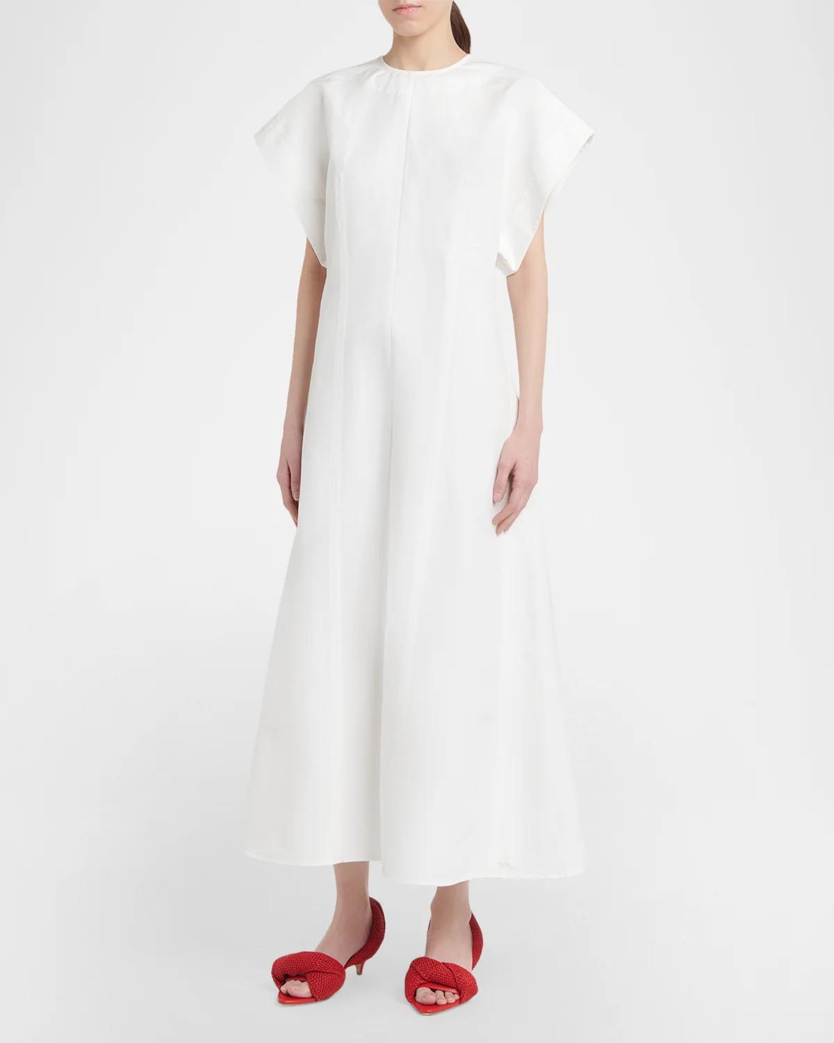 Compact Cotton Short-Sleeve Ankle Dress - thumbnail 4