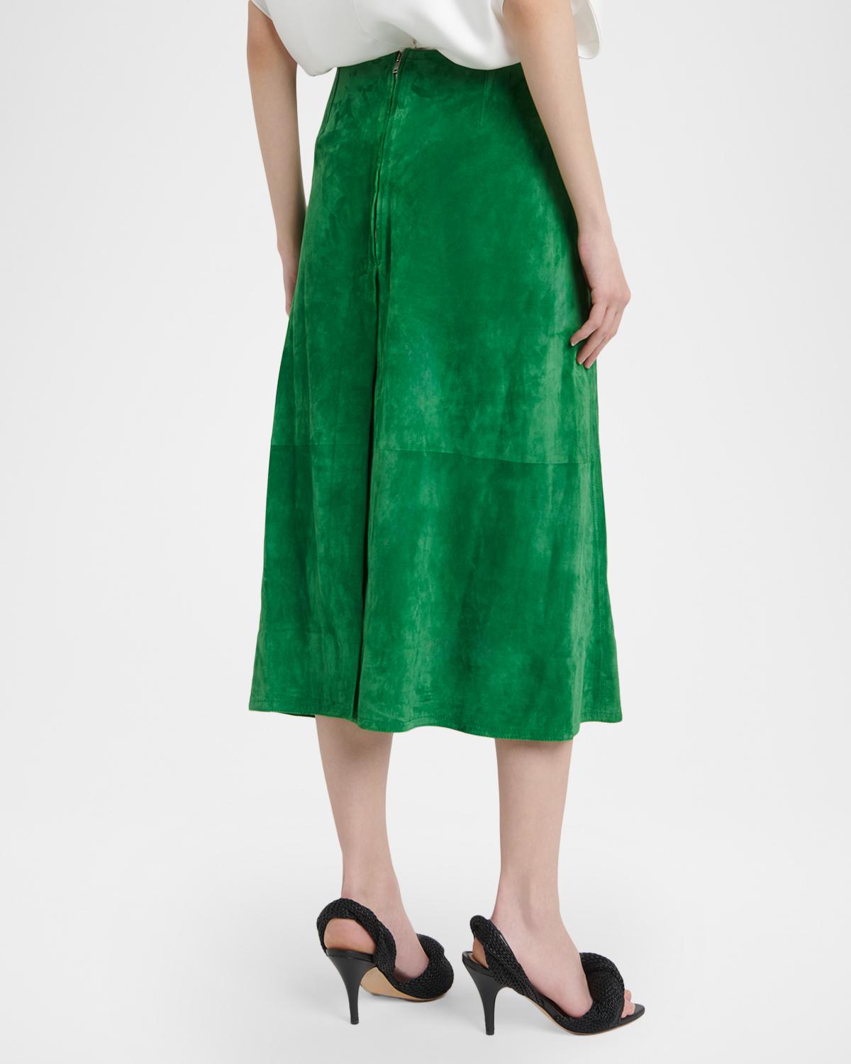 Suede Midi Wrap Skirt - thumbnail 3
