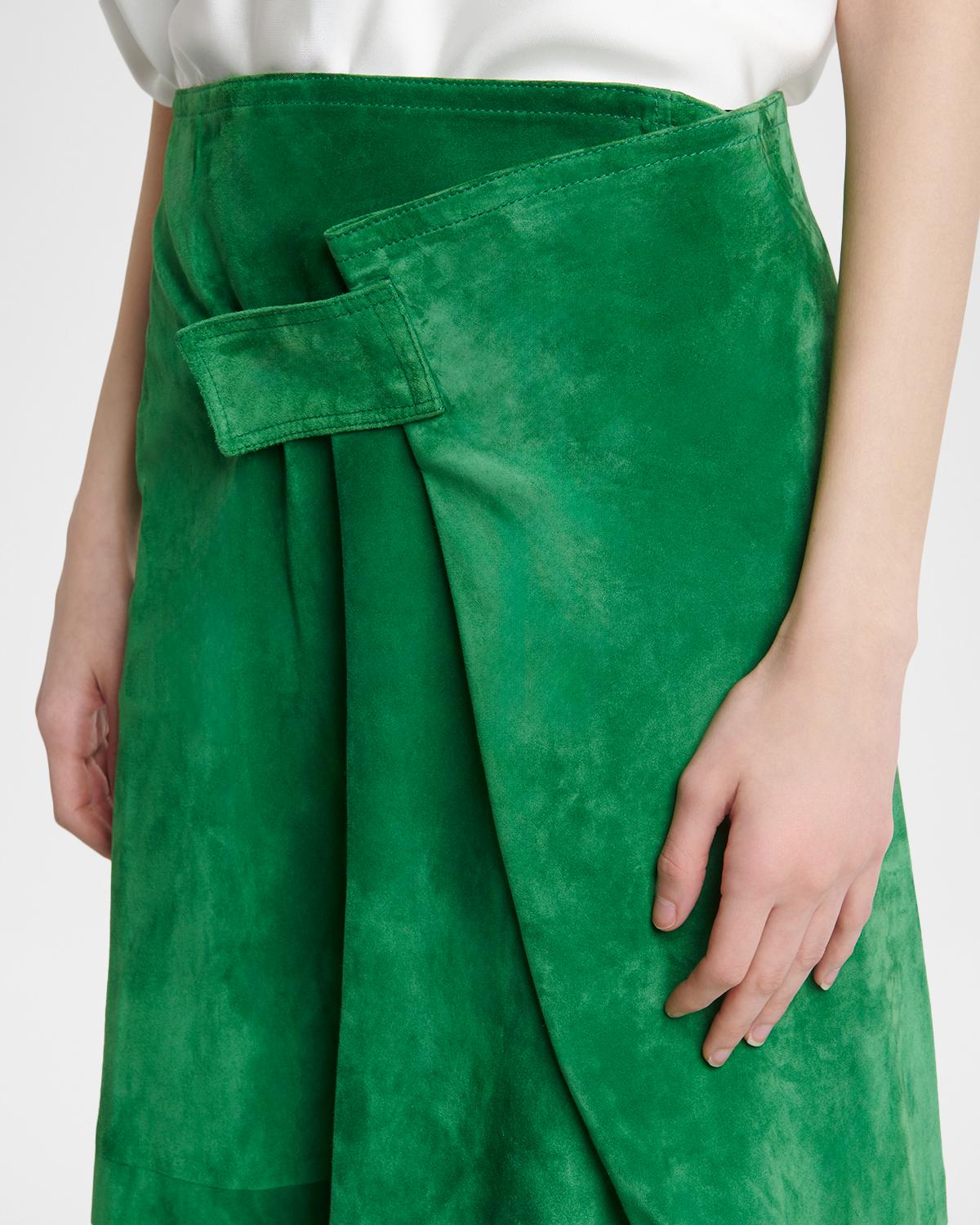 Suede Midi Wrap Skirt - thumbnail 5