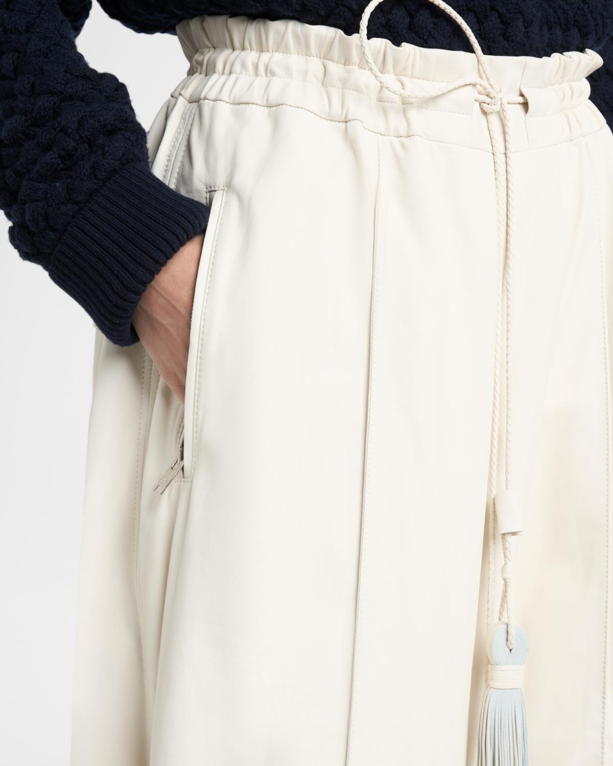Leather Barrel-Leg Drawstring Trousers - thumbnail 5