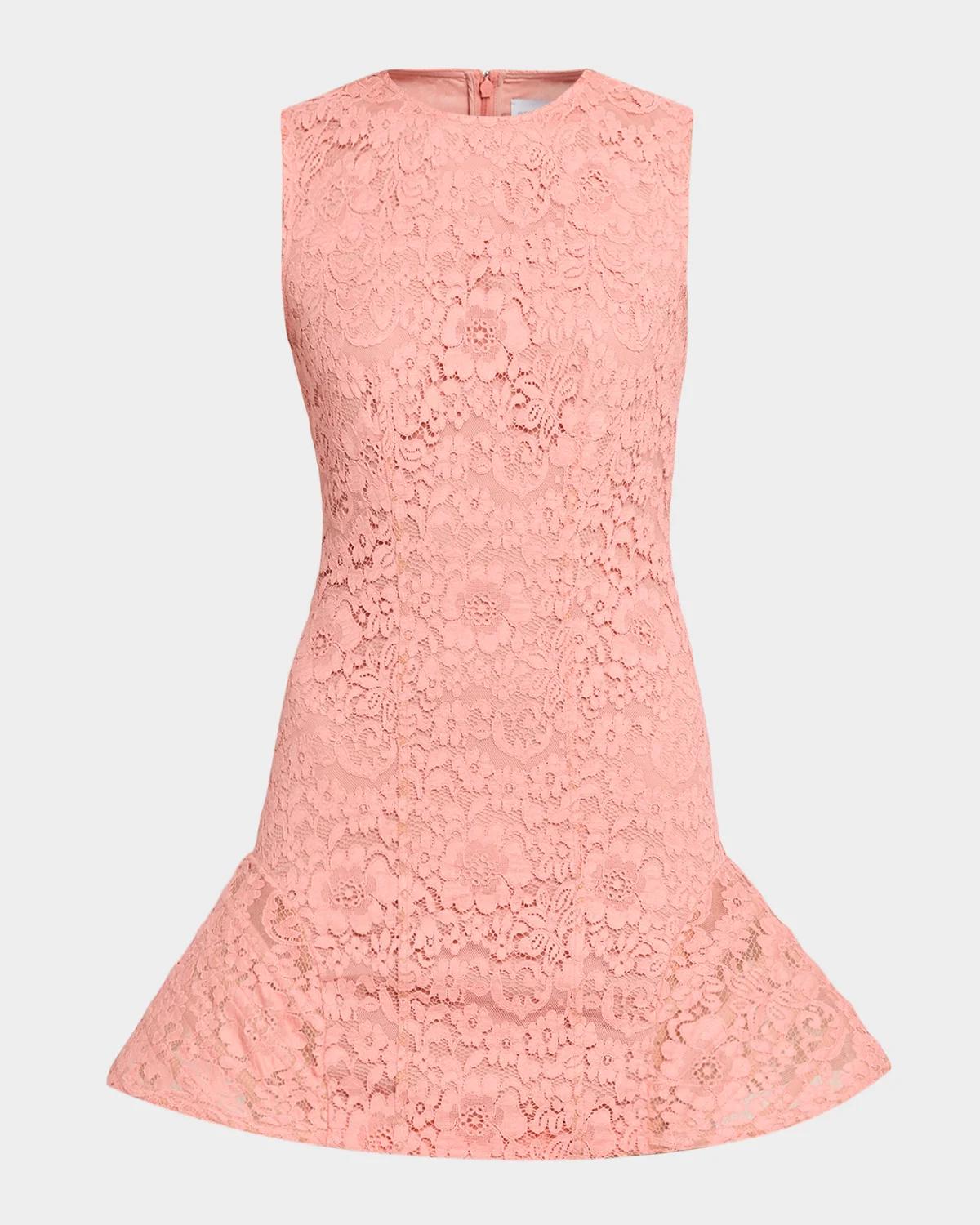 Sleeveless Sculpted Lace Mini Dress