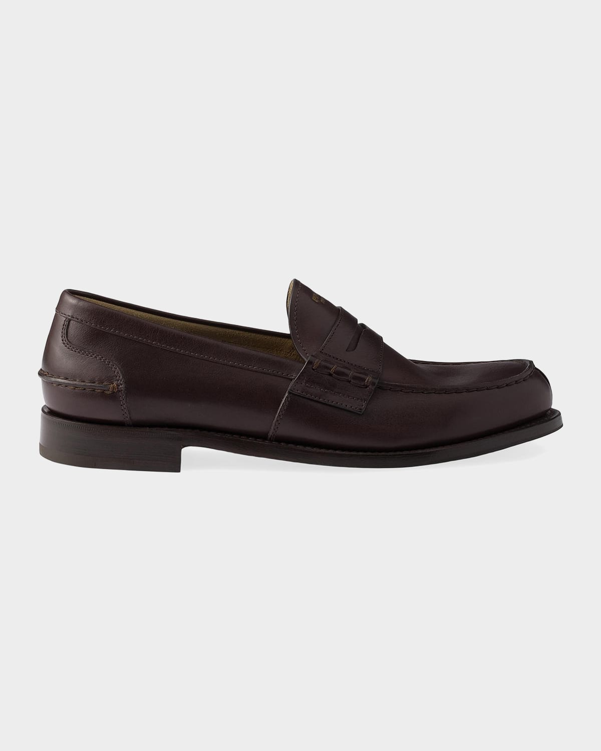 Prada Men's Leather Moc-Toe Penny Loafers | Neiman Marcus