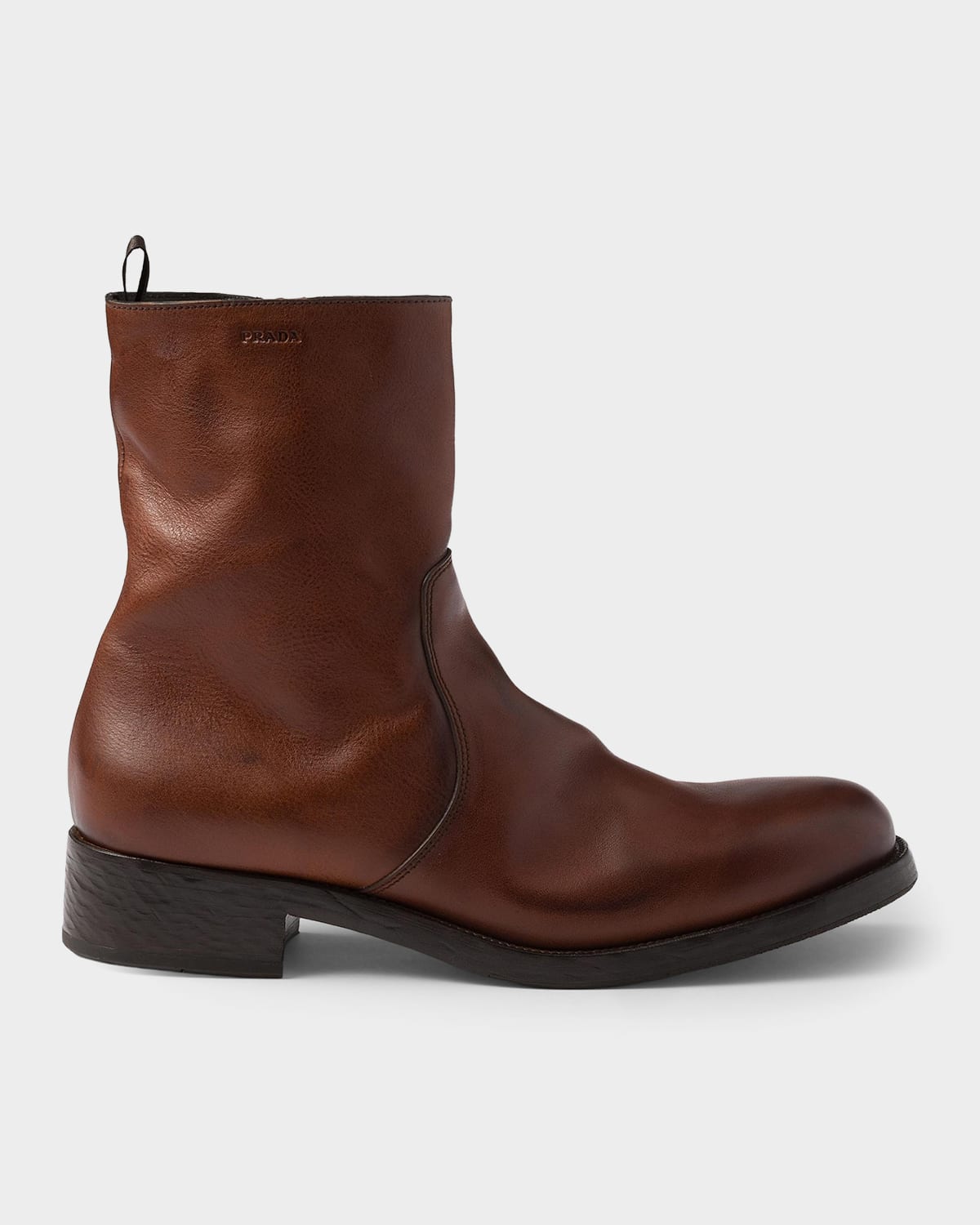 メンズエンジニアブーツ　PRADA Prada Men's Leather Zip Mid-Calf Boots | Neiman Marcus
