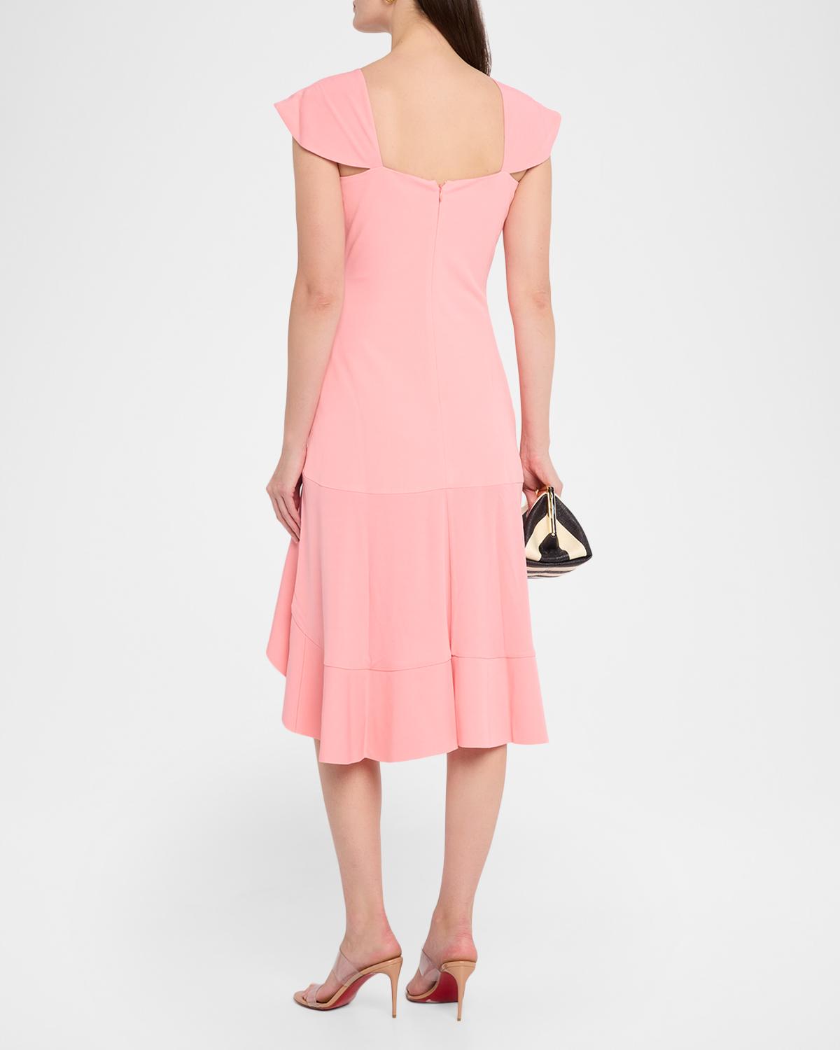 V-Neck Cap-Sleeve Ruffled Dress - thumbnail 3