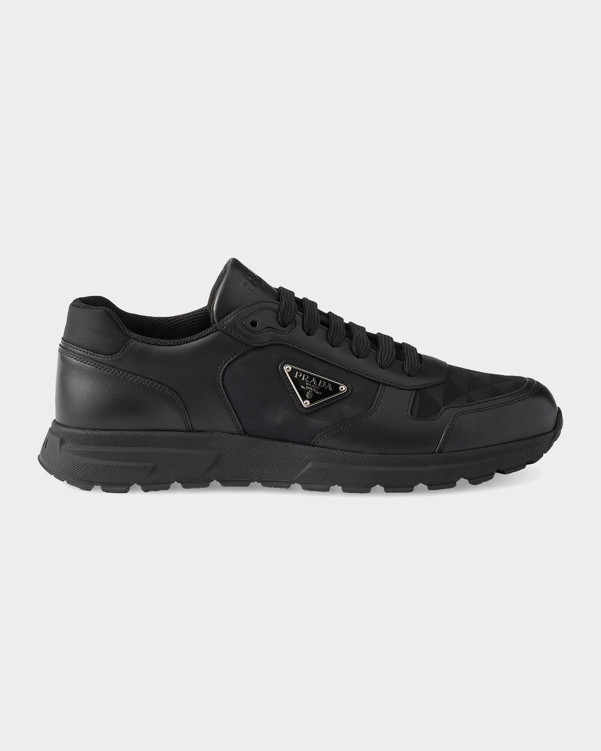 Prada Prax 2.0 Re-Nylon & Leather Low-Top Sneakers | Neiman Marcus