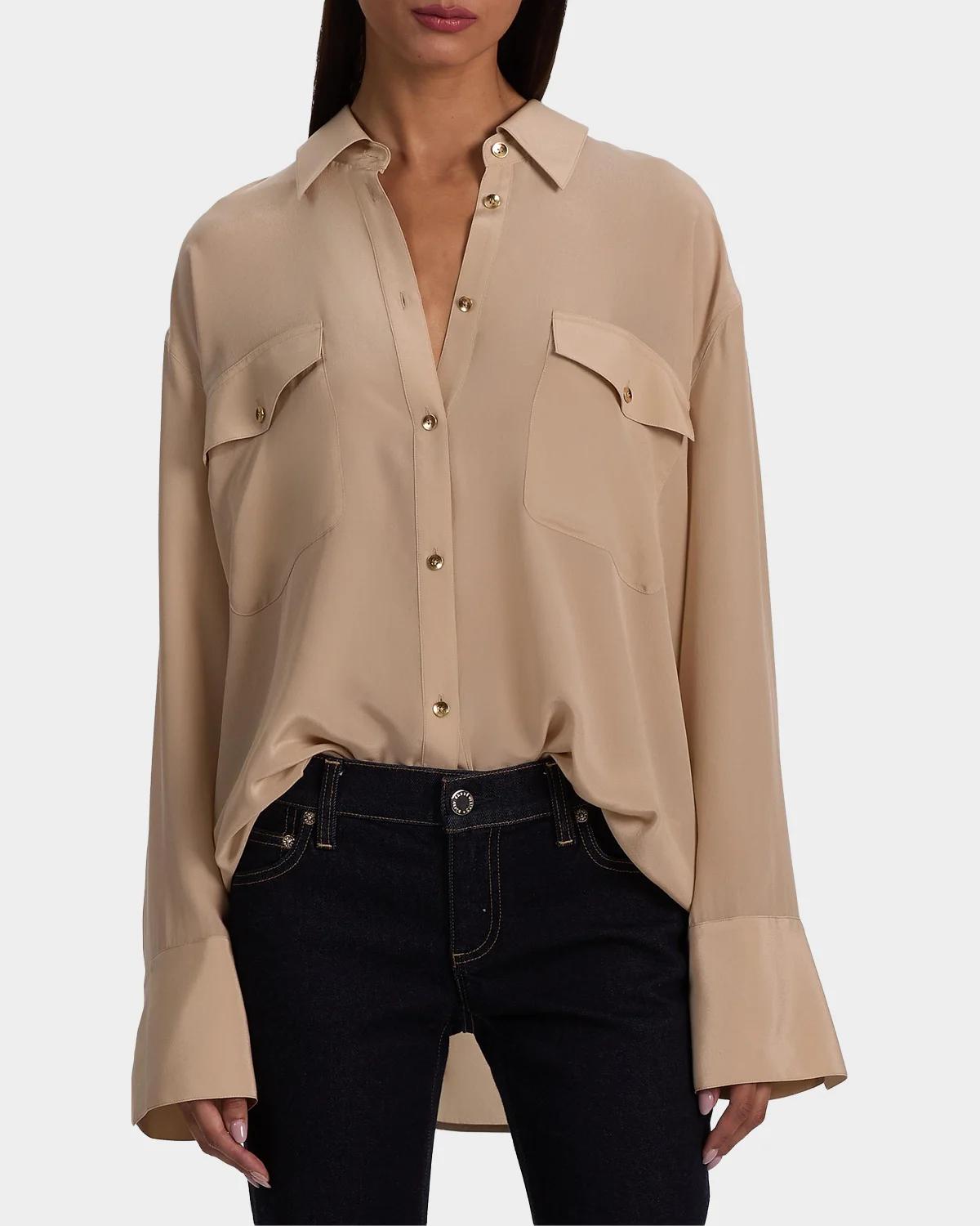 Finely Silk Oversized Shirt - thumbnail 4