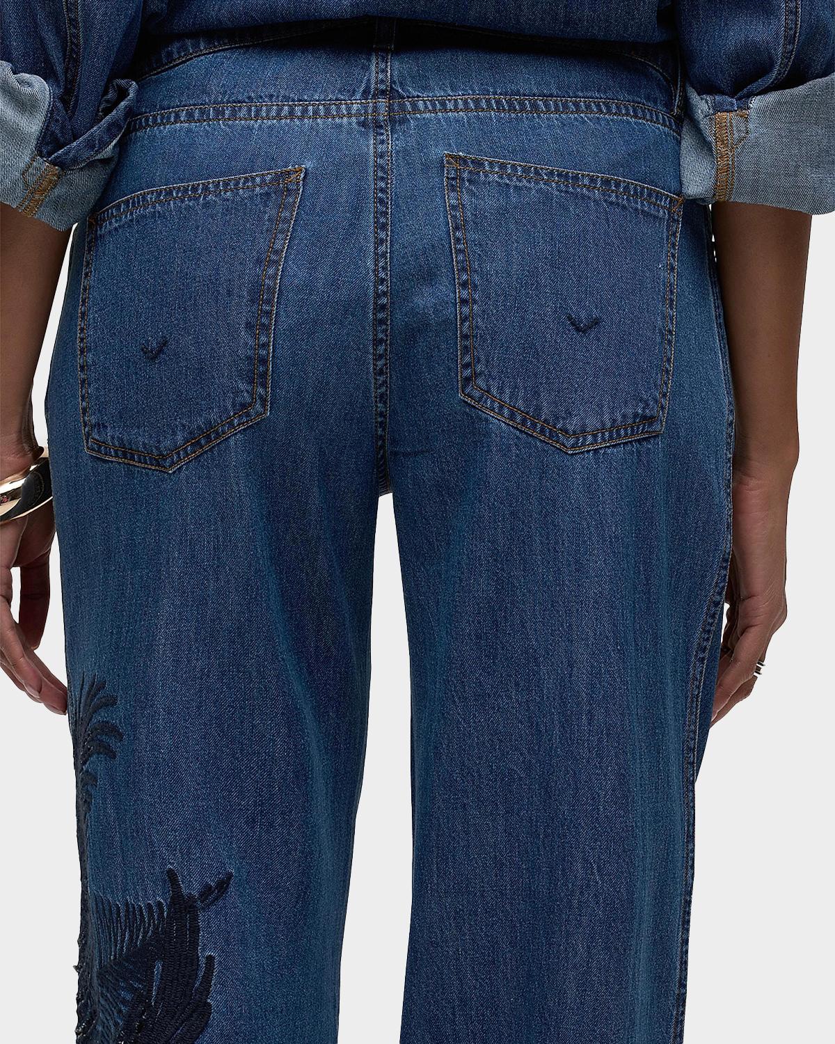Rylee Embroidered Palm Wide-Leg Jeans - thumbnail 8