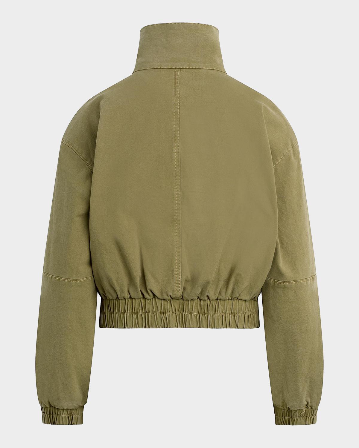 Sporty Cotton-Blend Crop Bomber Jacket - thumbnail 9