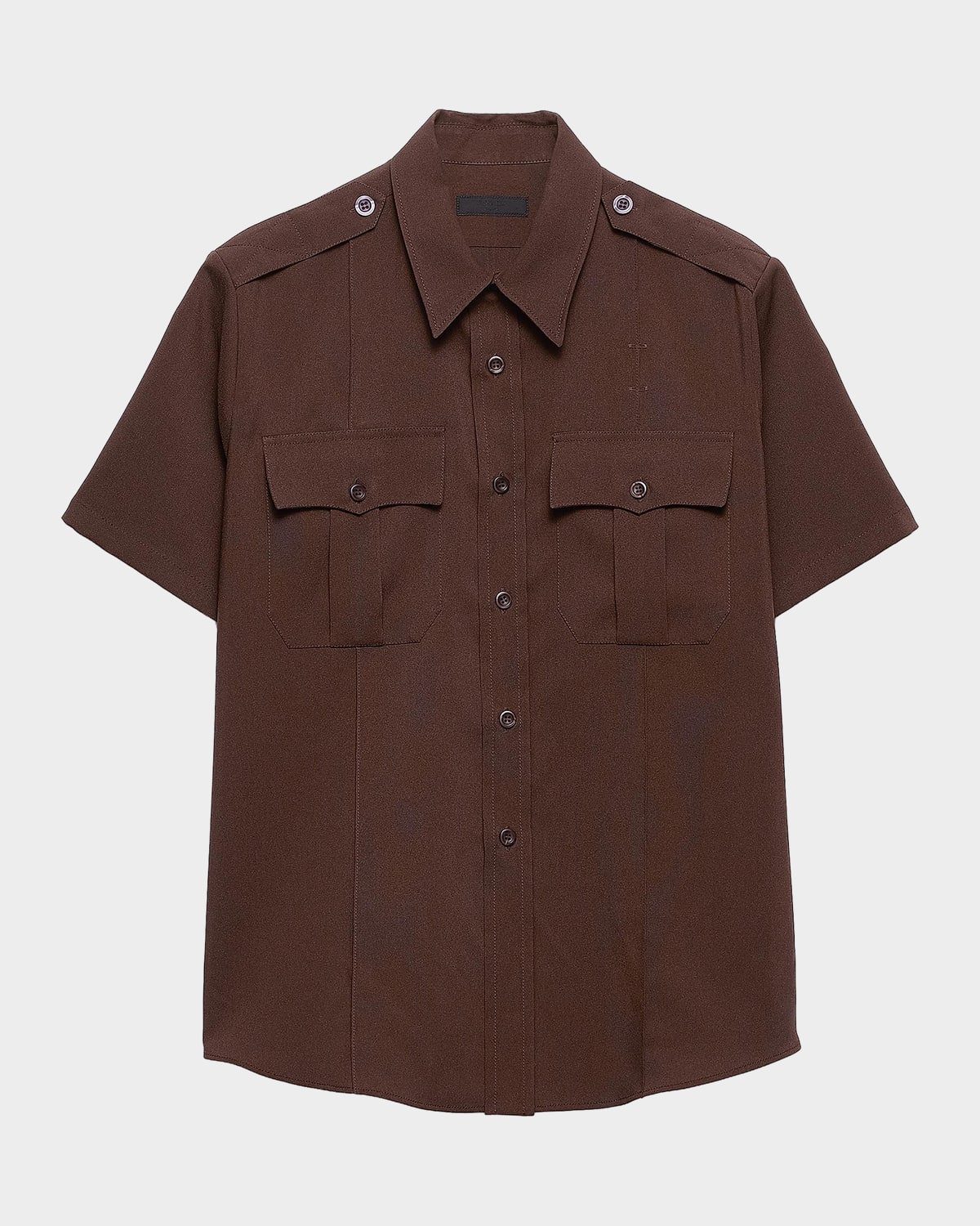 PRADATシャツM Prada Men's Short-Sleeved Technical Fabric Shirt | Neiman Marcus