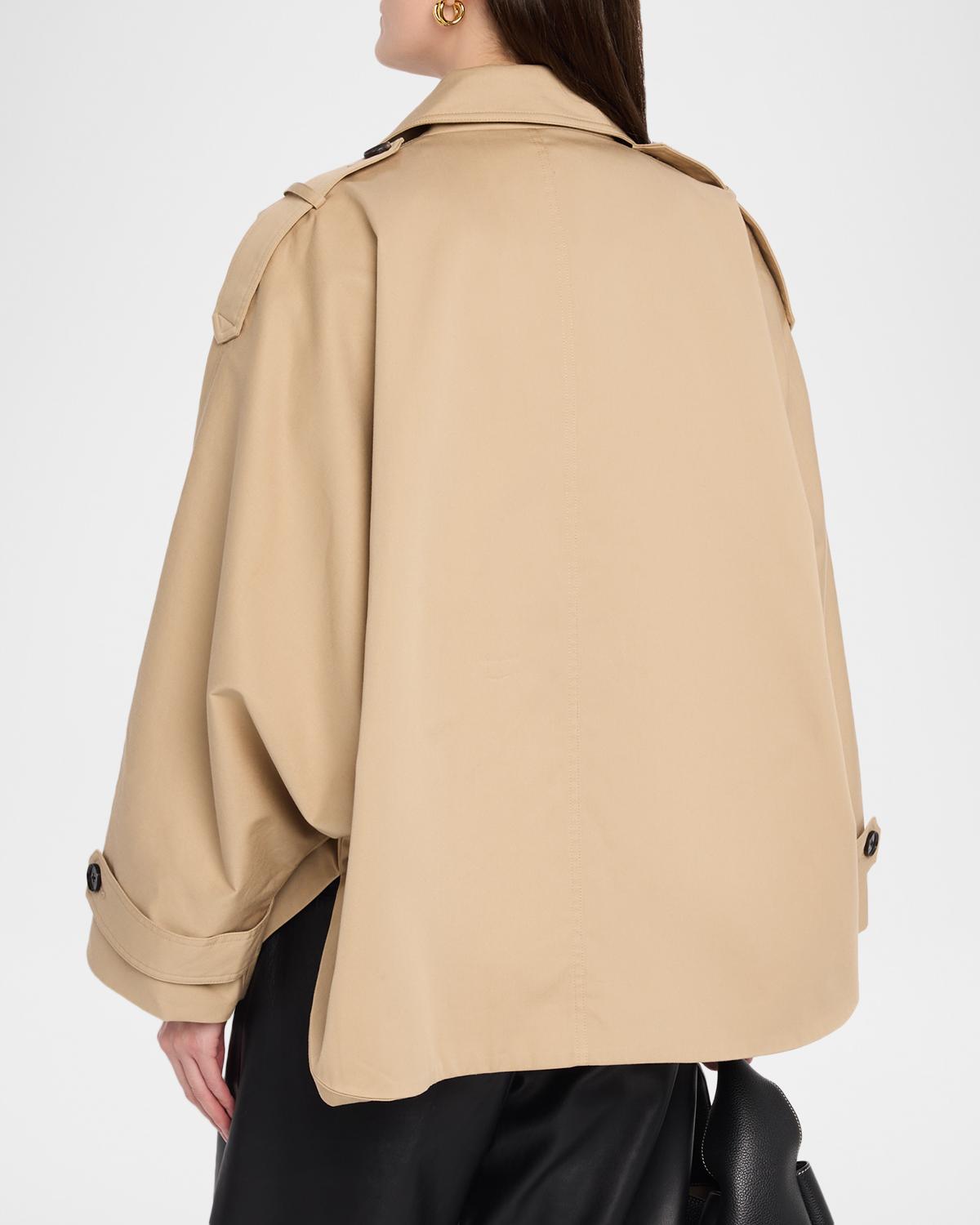 Dolman Cropped Trench Coat - thumbnail 3