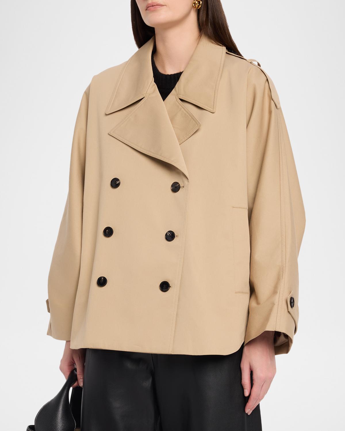 Dolman Cropped Trench Coat - thumbnail 4