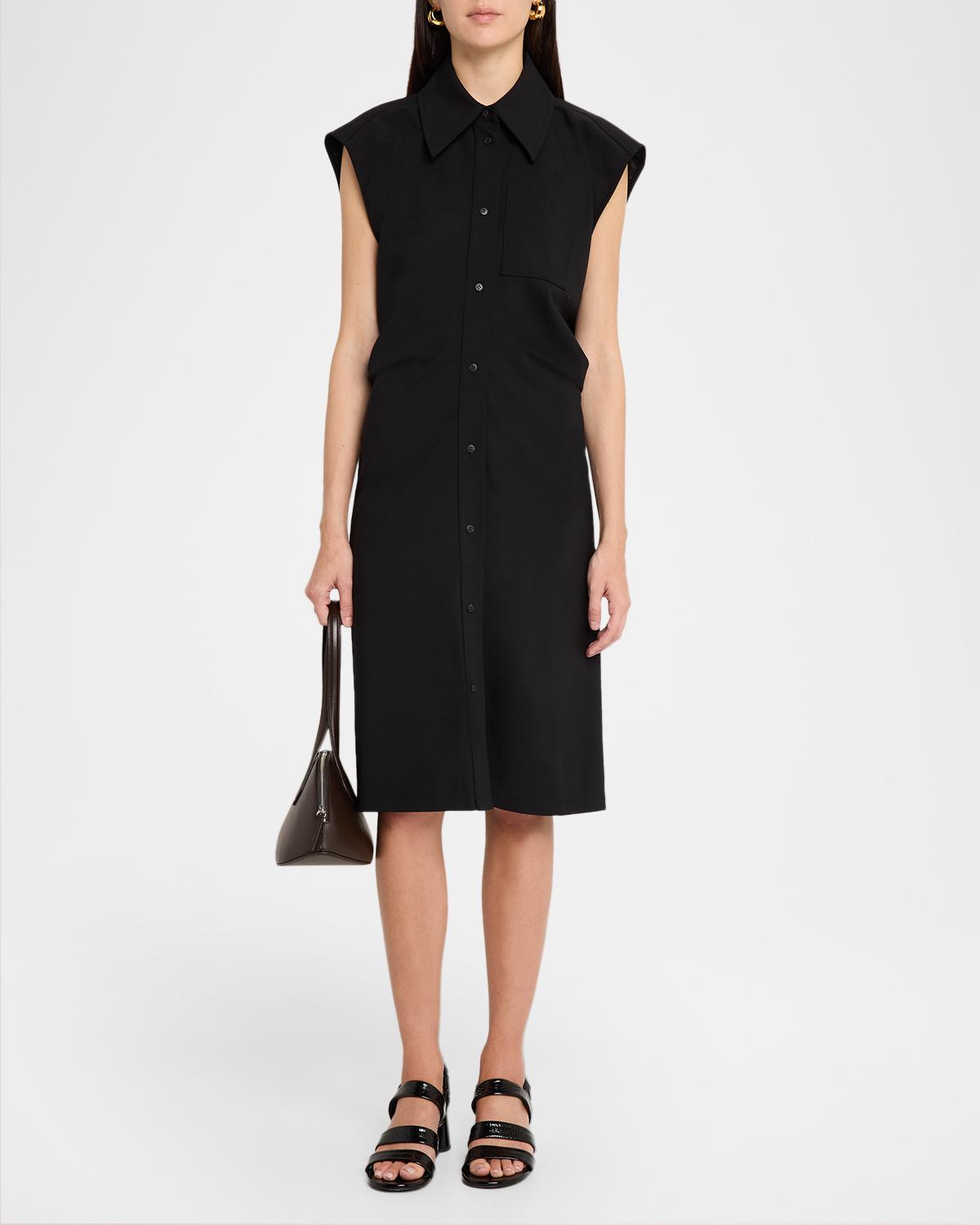 Cap-Sleeve Banana Cut Shirtdress - thumbnail 2