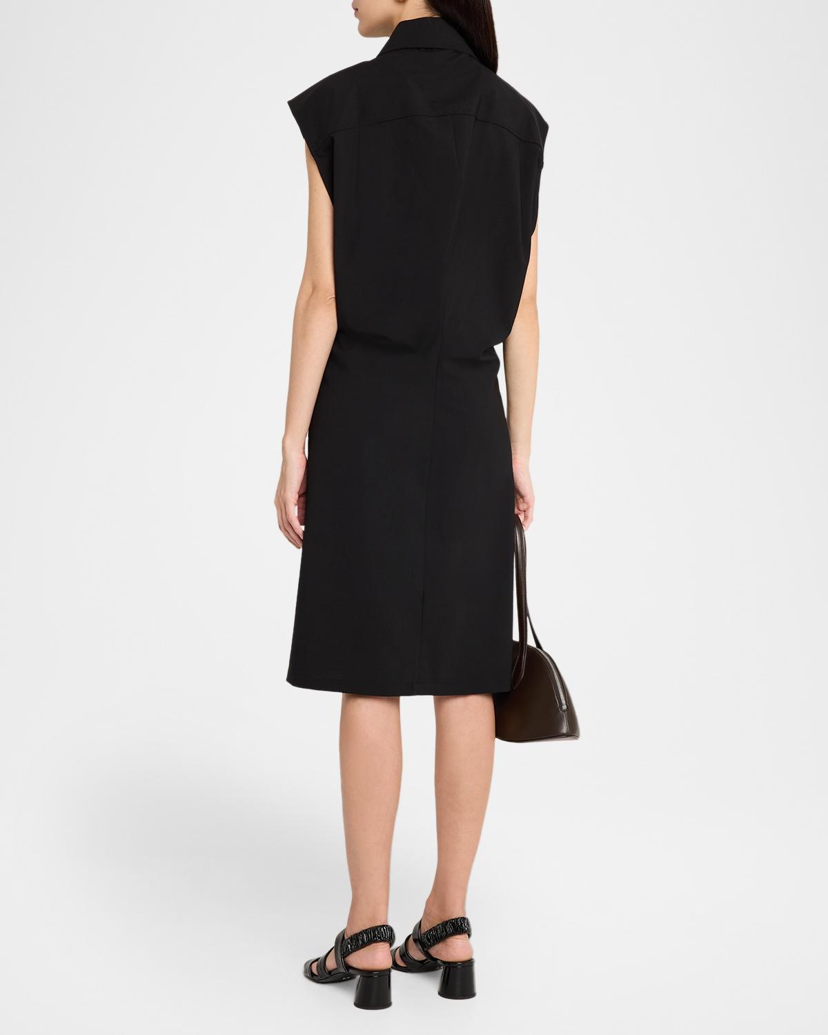 Cap-Sleeve Banana Cut Shirtdress - thumbnail 3
