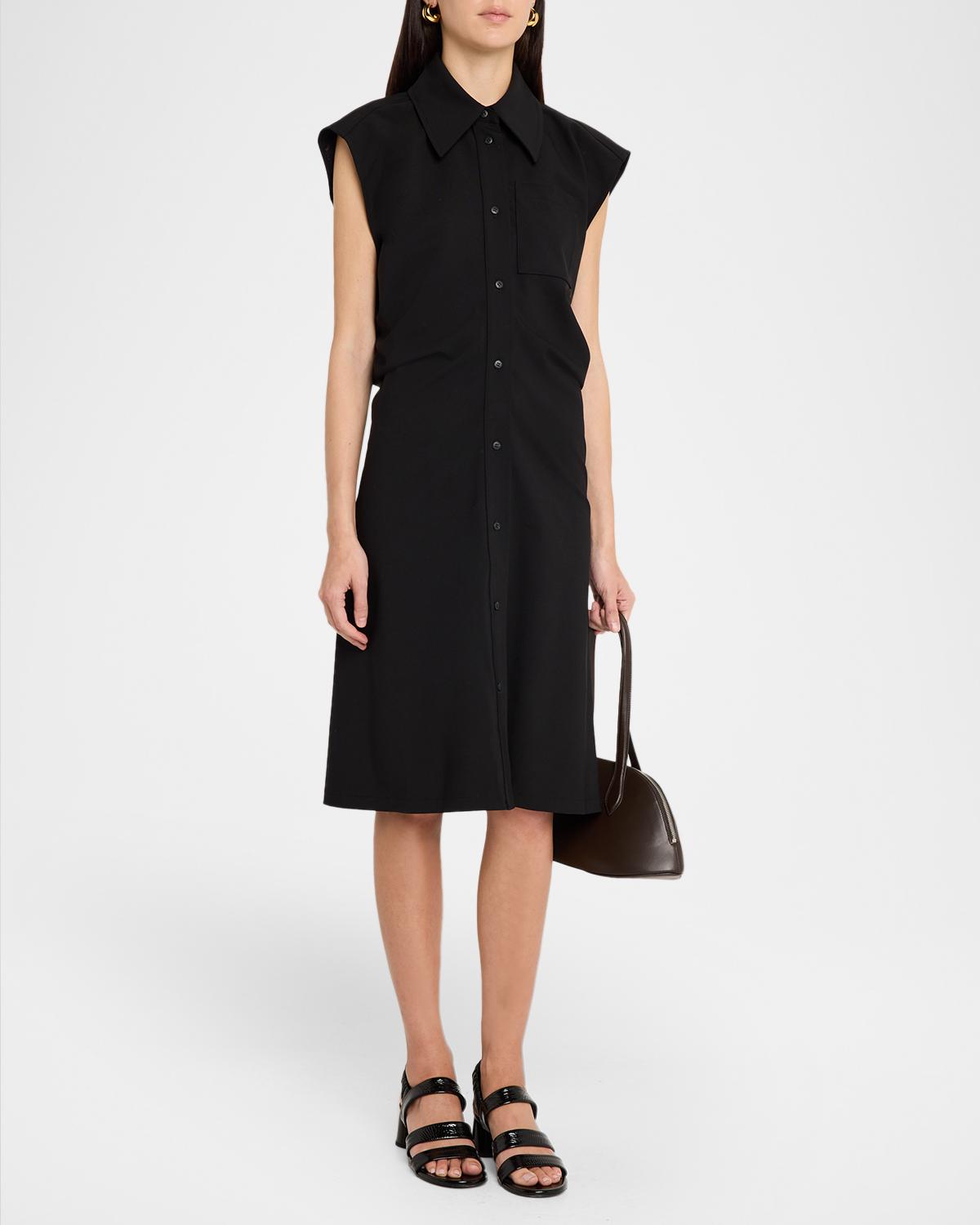 Cap-Sleeve Banana Cut Shirtdress - thumbnail 4