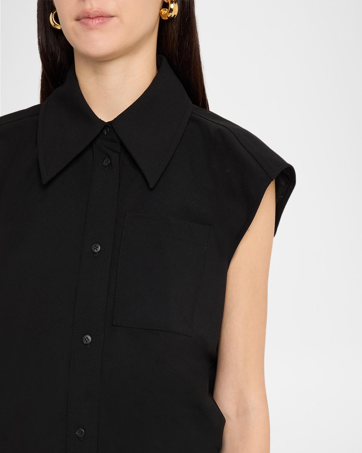Cap-Sleeve Banana Cut Shirtdress - thumbnail 5