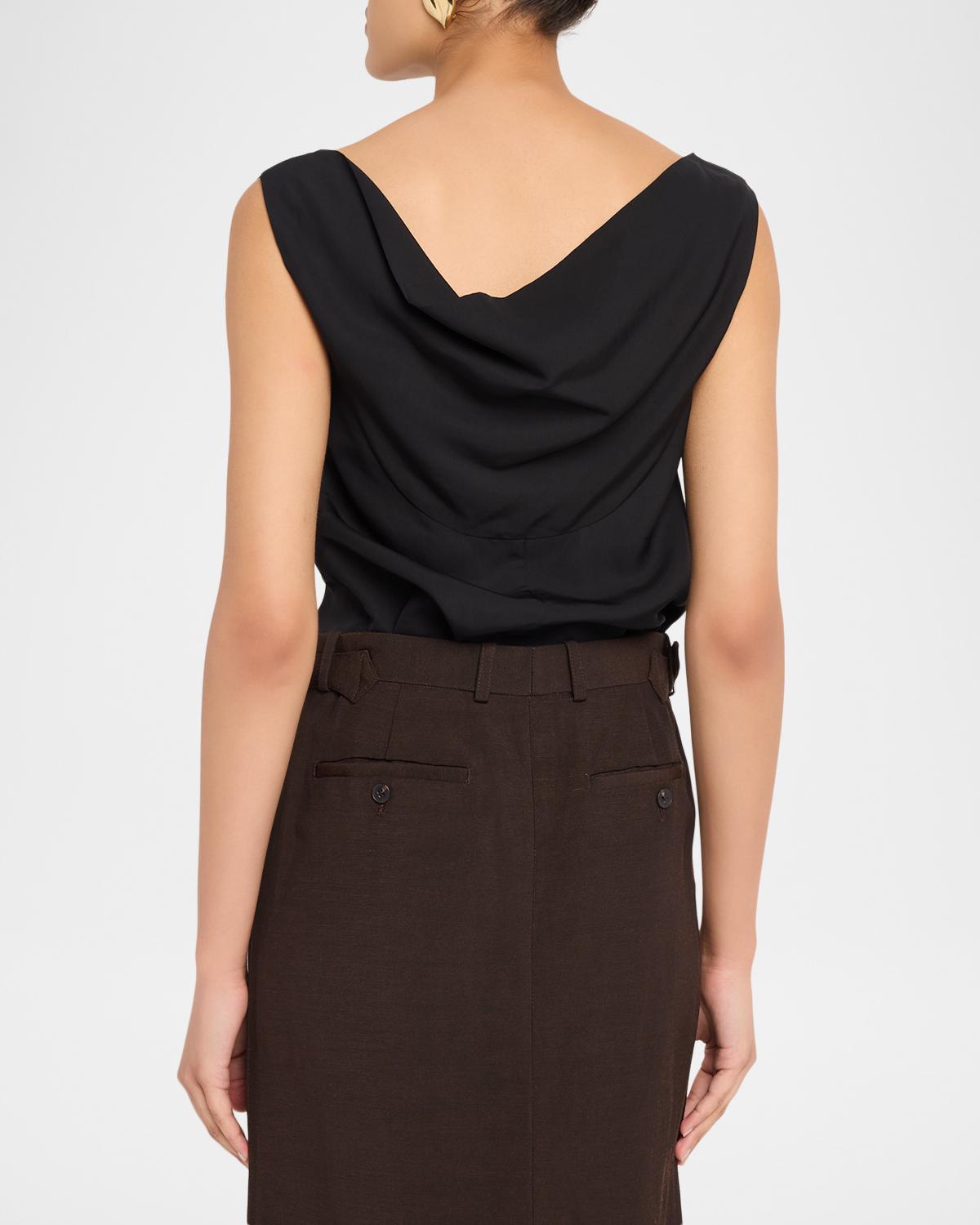 Sleeveless Draped-Back Top - thumbnail 3