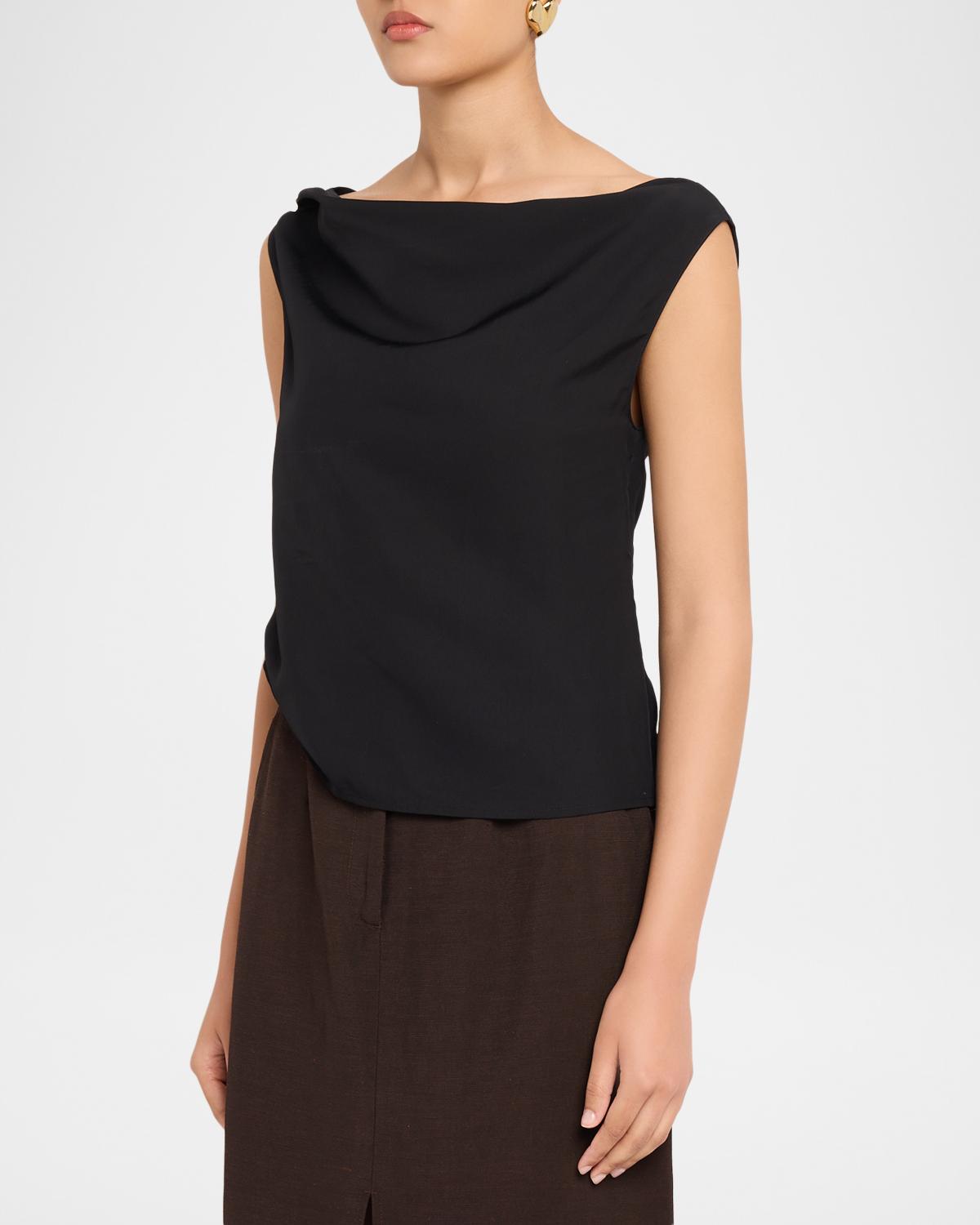 Sleeveless Draped-Back Top - thumbnail 4