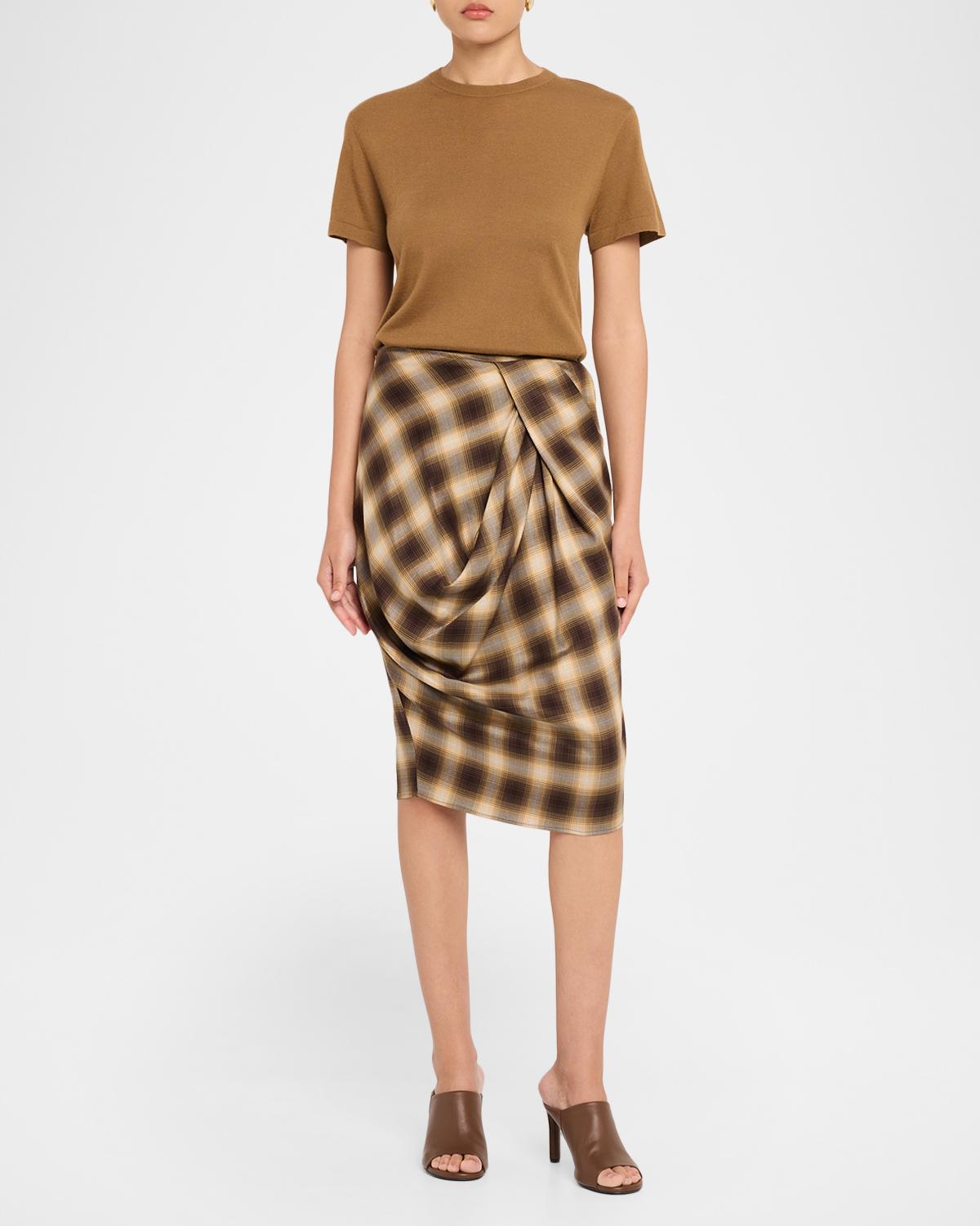 Draped Check Skirt - thumbnail 2