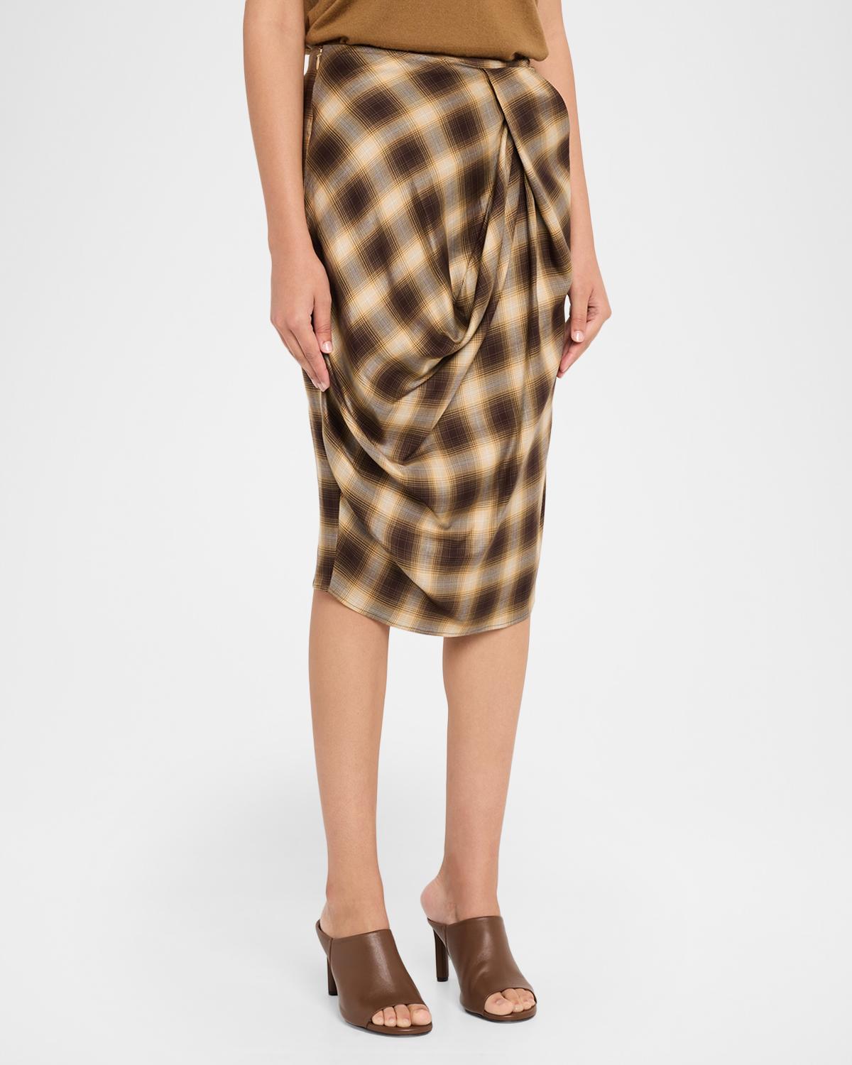 Draped Check Skirt - thumbnail 4