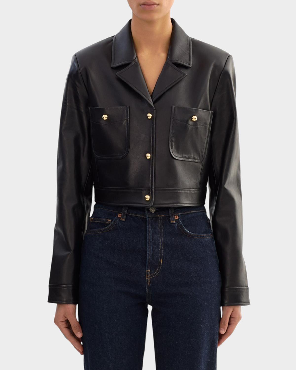 Lorena Leather Crop Jacket - thumbnail 4