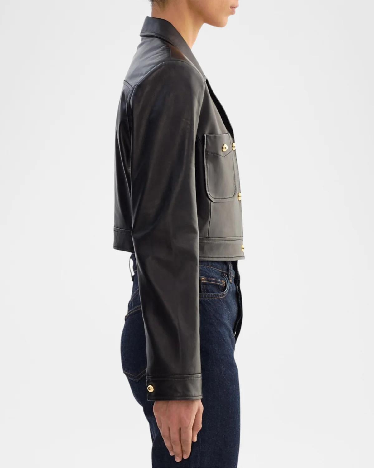 Lorena Leather Crop Jacket - thumbnail 5