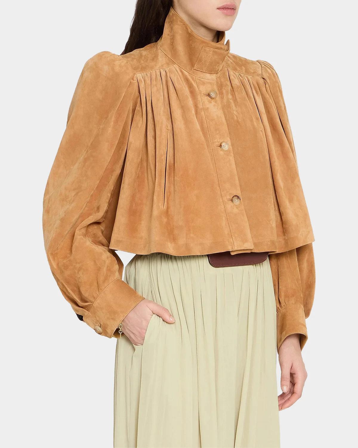 Shirred Suede Jacket - thumbnail 4