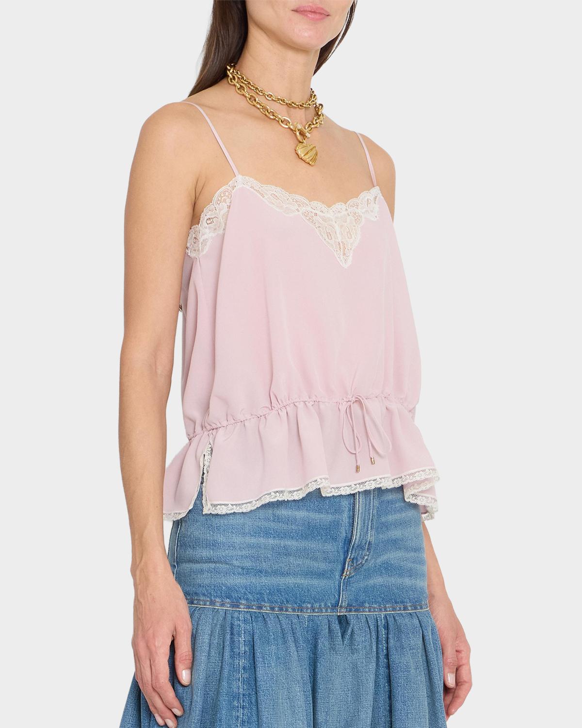 Lace-Trim Silk Camisole - thumbnail 4
