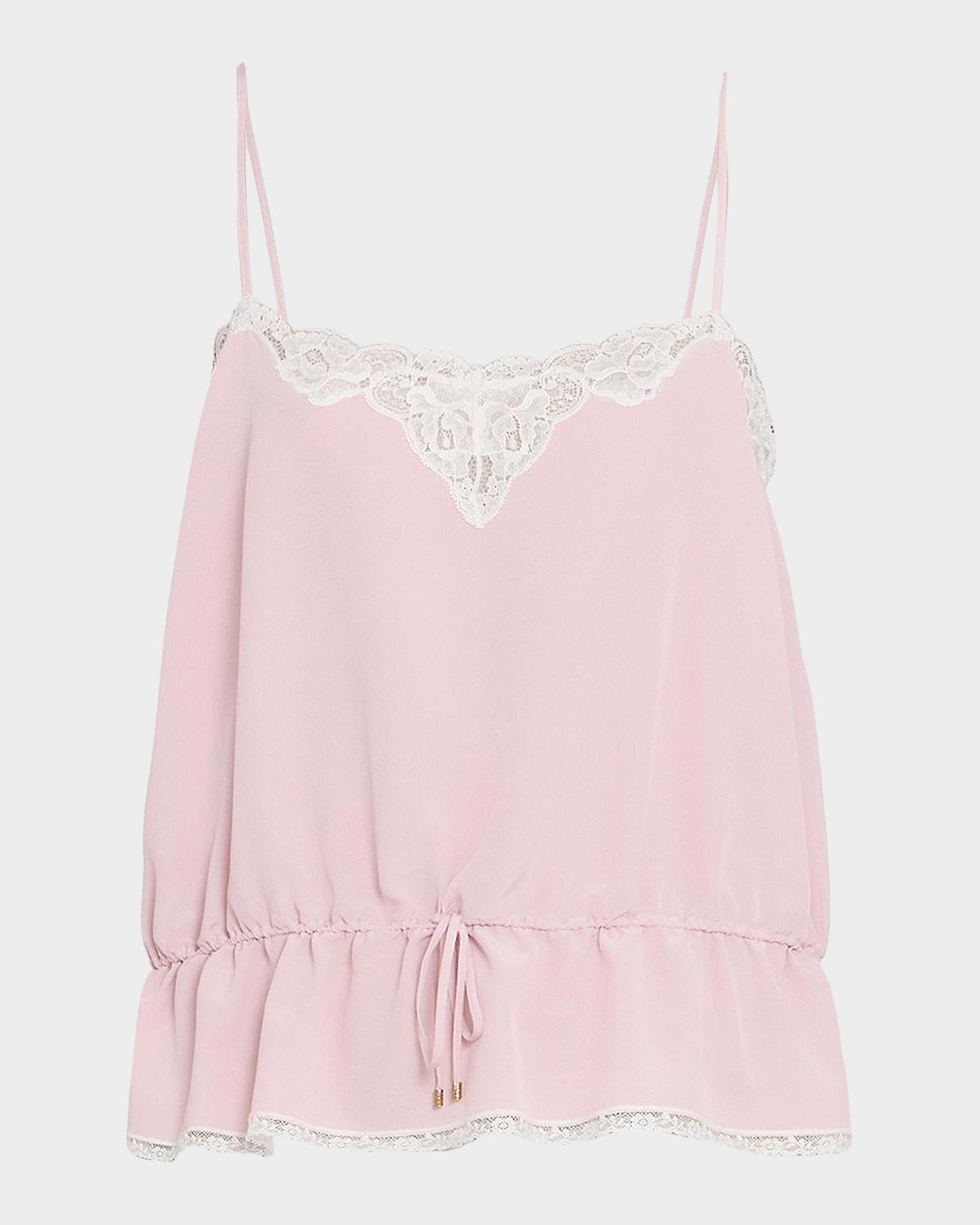 Lace-Trim Silk Camisole