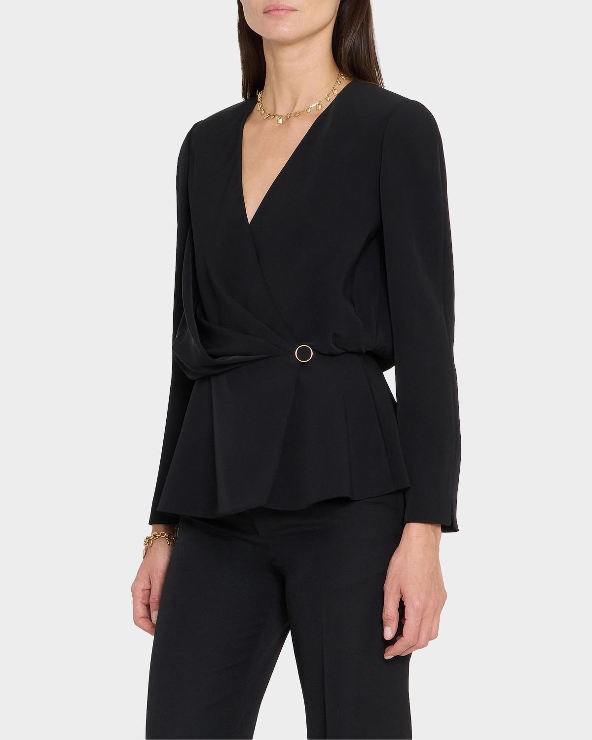 Long-Sleeve Wrap Blouse - thumbnail 5