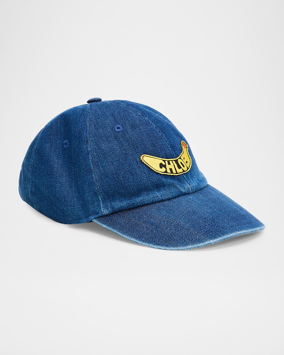 Chloe Banana Patch Denim Cap | Neiman Marcus