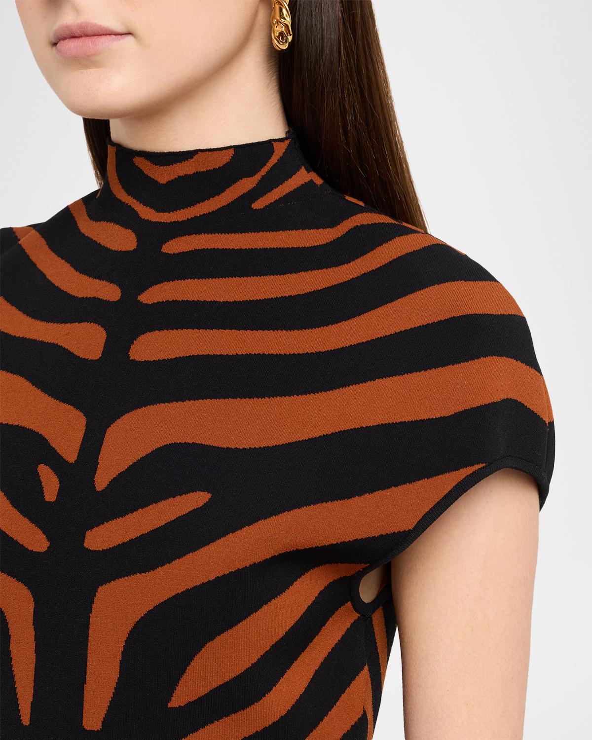 Rumi Cropped Tiger Striped Knit Top - thumbnail 5