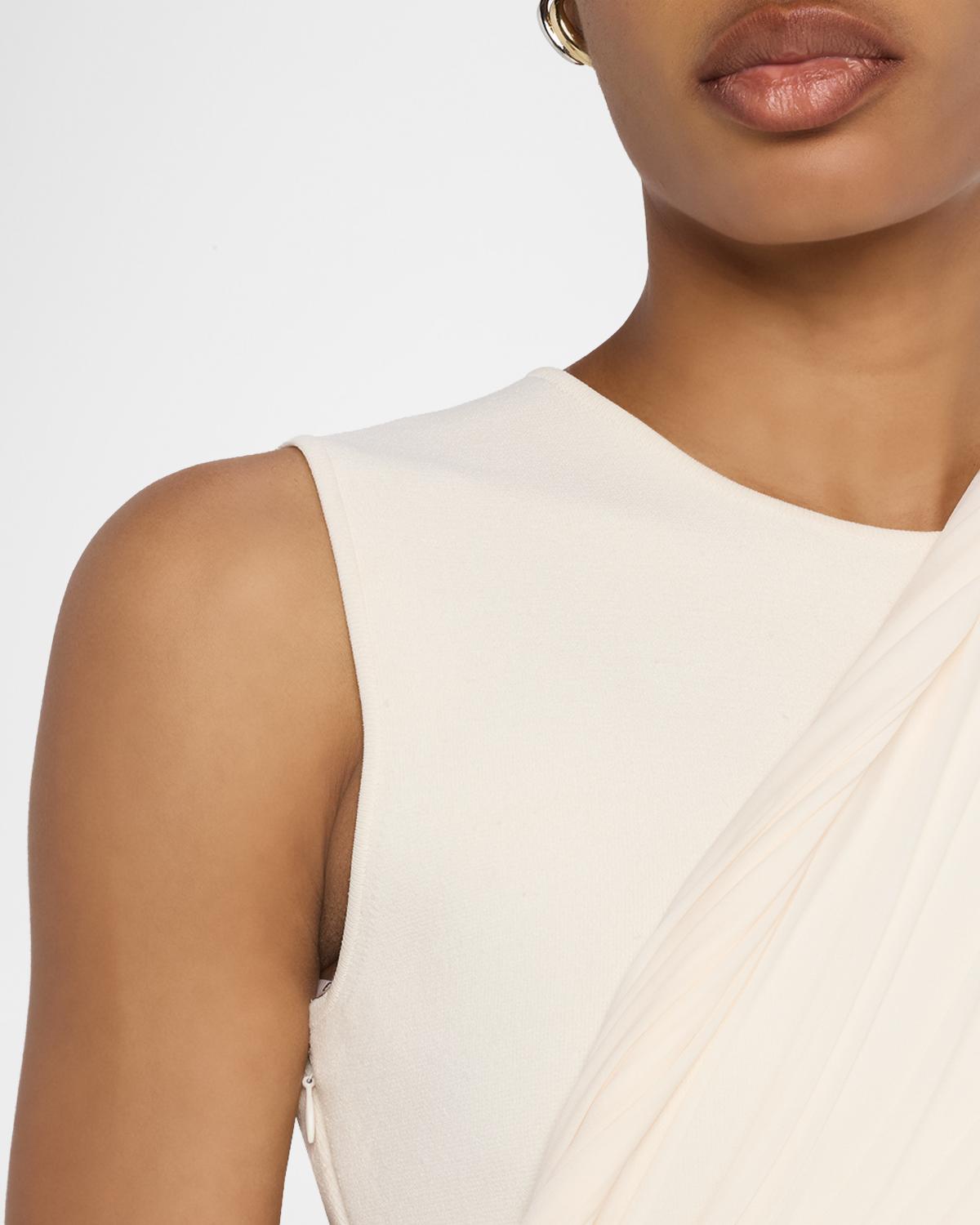 Georgia Draped High-Low Knit Combo Midi Dress - thumbnail 5