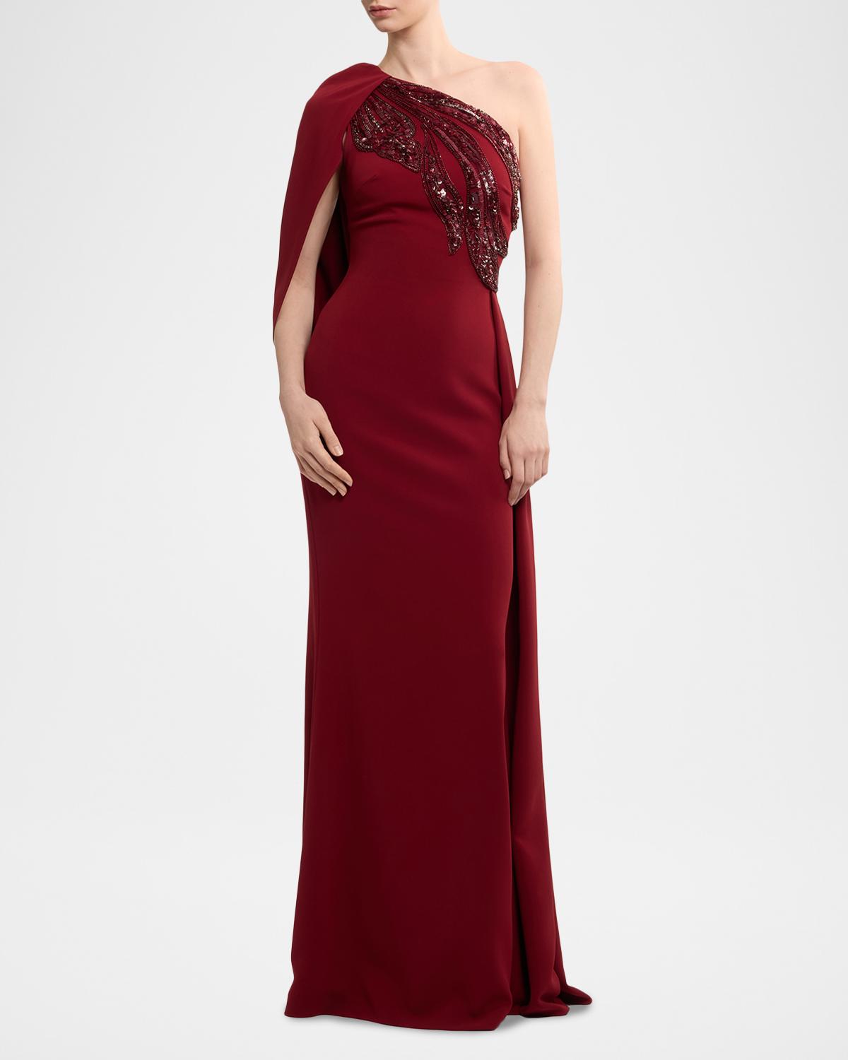 One-Shoulder Embellished Trumpet Gown - thumbnail 2