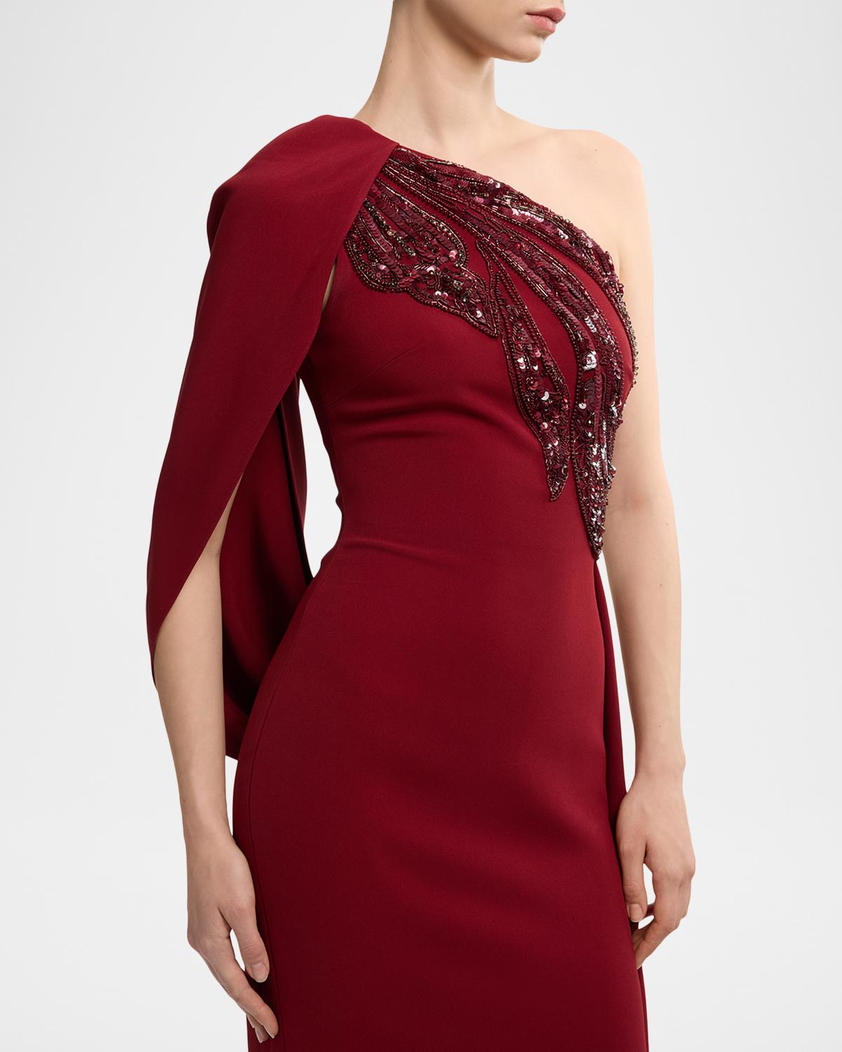 One-Shoulder Embellished Trumpet Gown - thumbnail 4