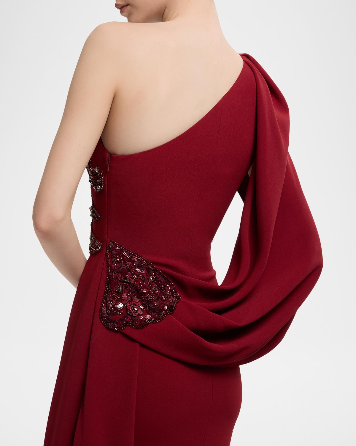 One-Shoulder Embellished Trumpet Gown - thumbnail 6