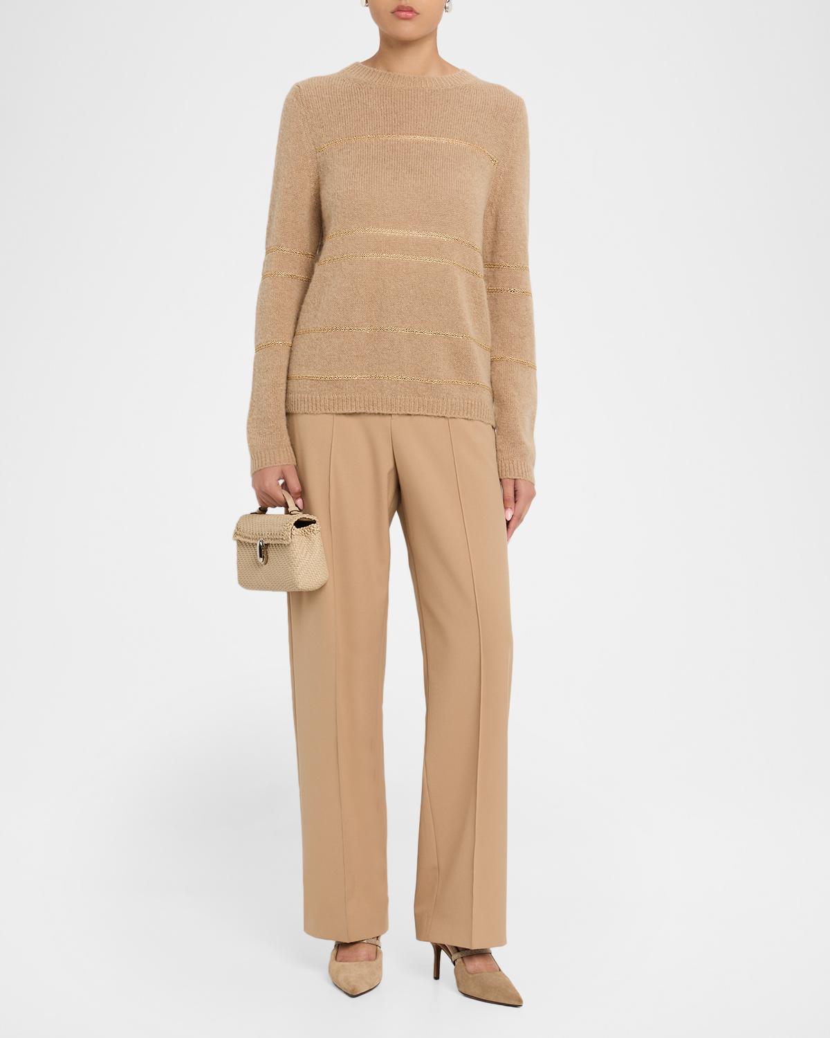 Metallic Striped Wool-Mohair Sweater - thumbnail 2