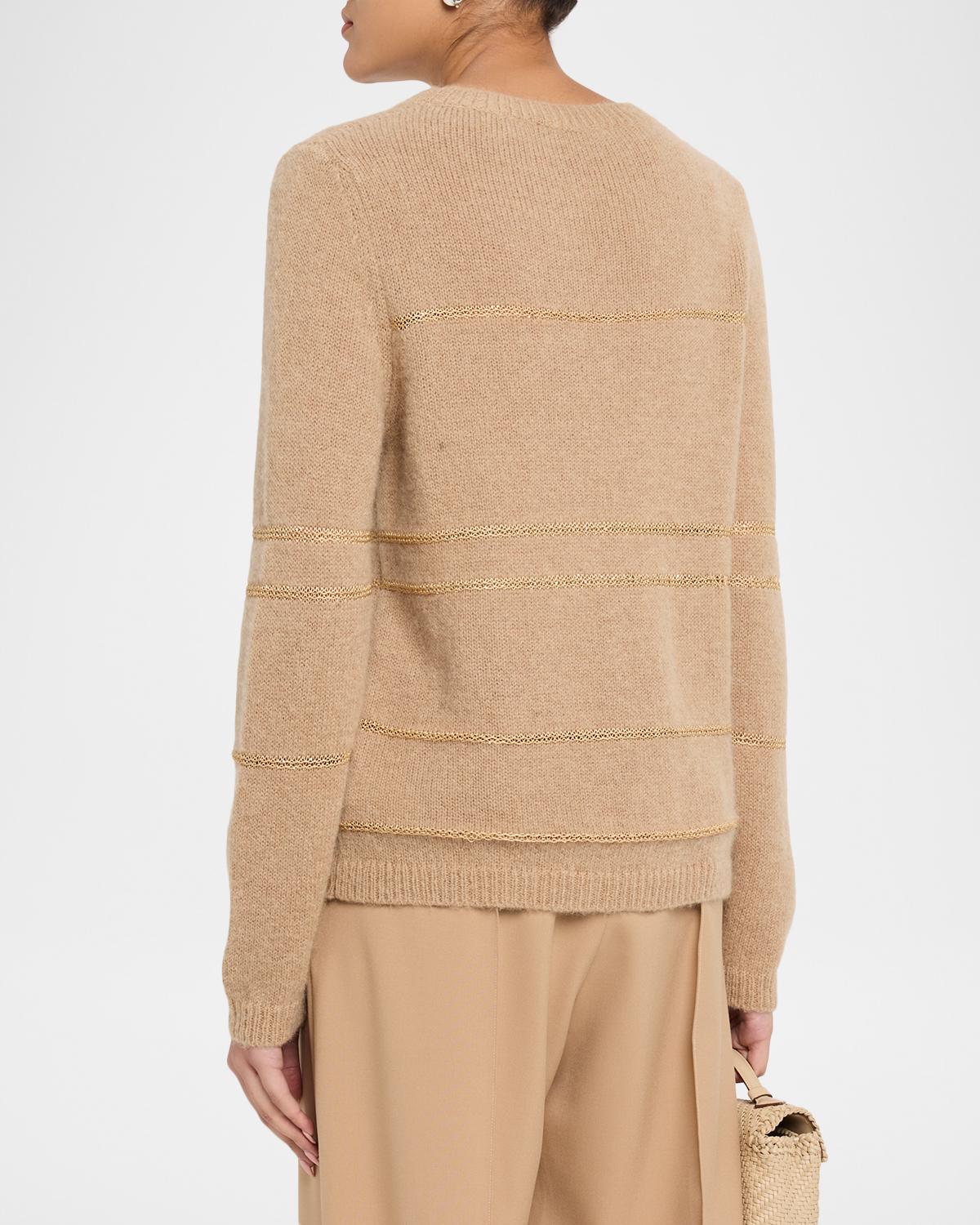 Metallic Striped Wool-Mohair Sweater - thumbnail 3