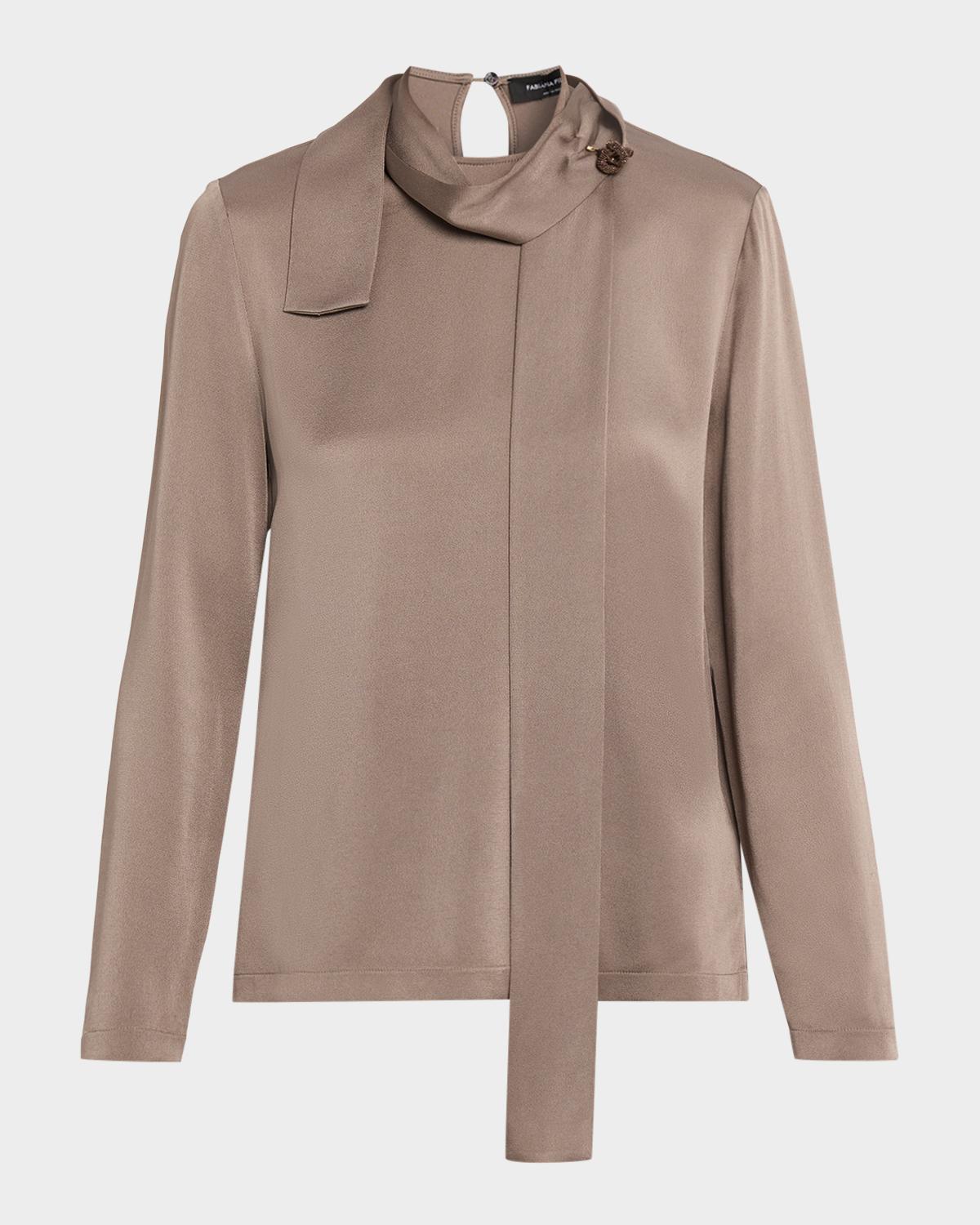 Draped Envers Satin Top