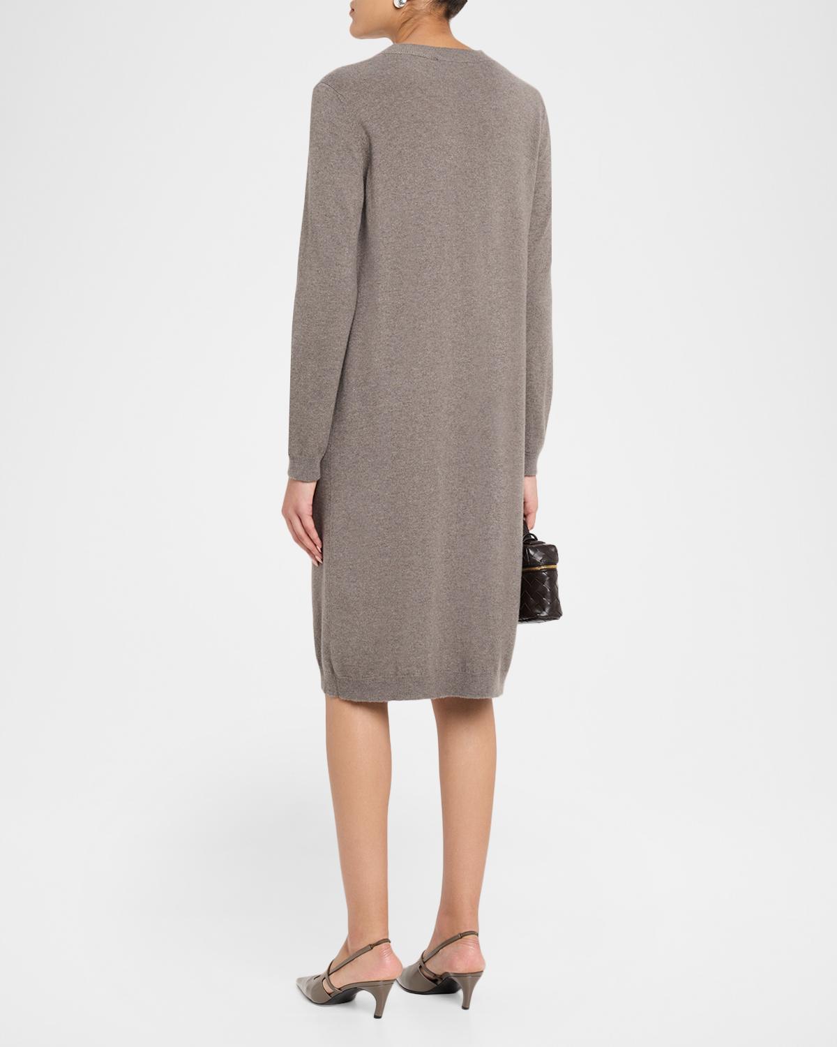 Brooch-Embellished Knit Sweater Dress - thumbnail 3