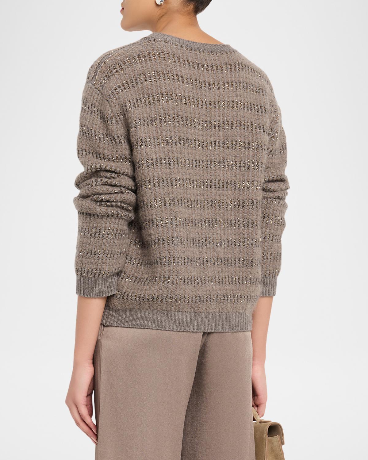Sequin Striped Wool-Mohair Sweater - thumbnail 3