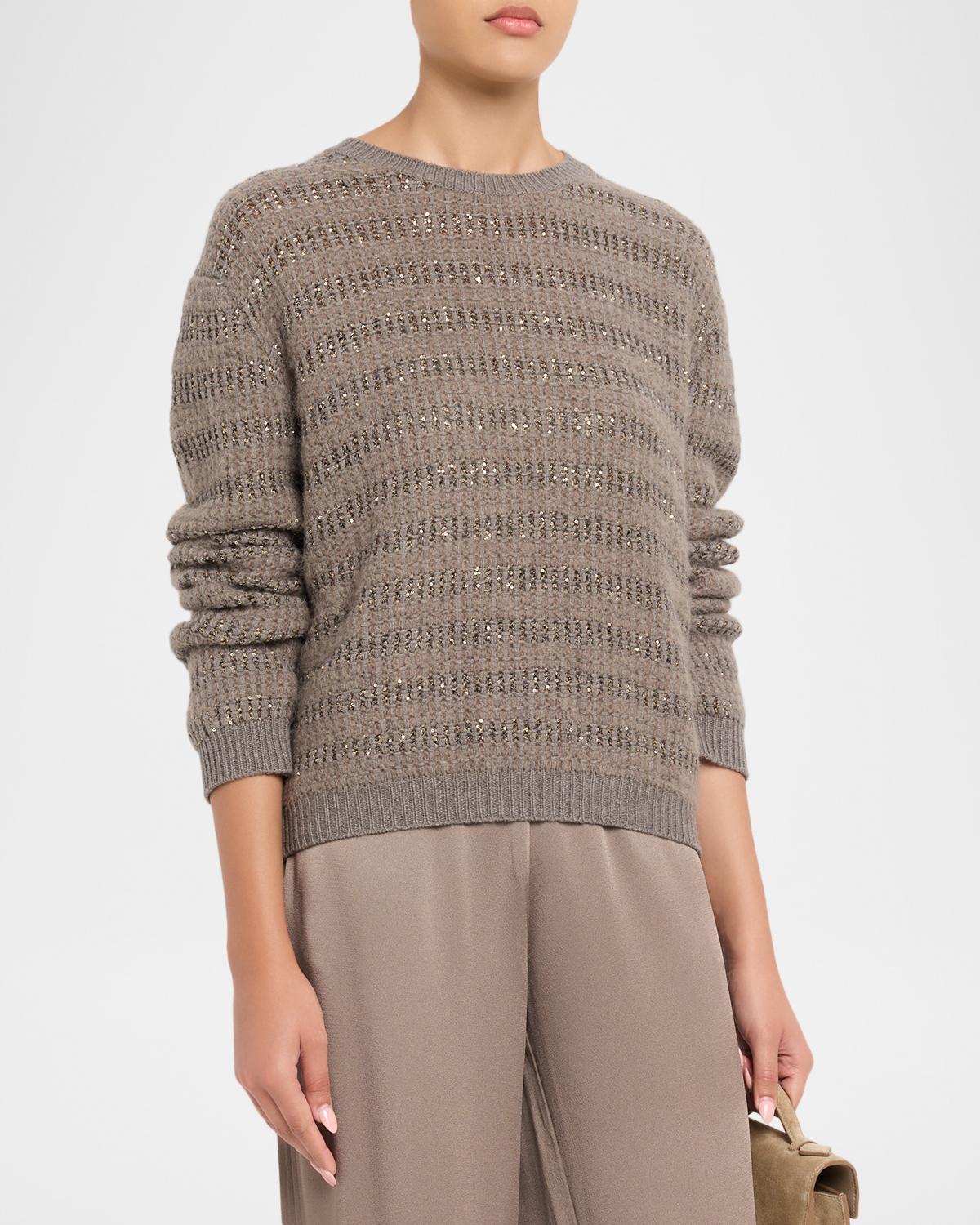 Sequin Striped Wool-Mohair Sweater - thumbnail 4