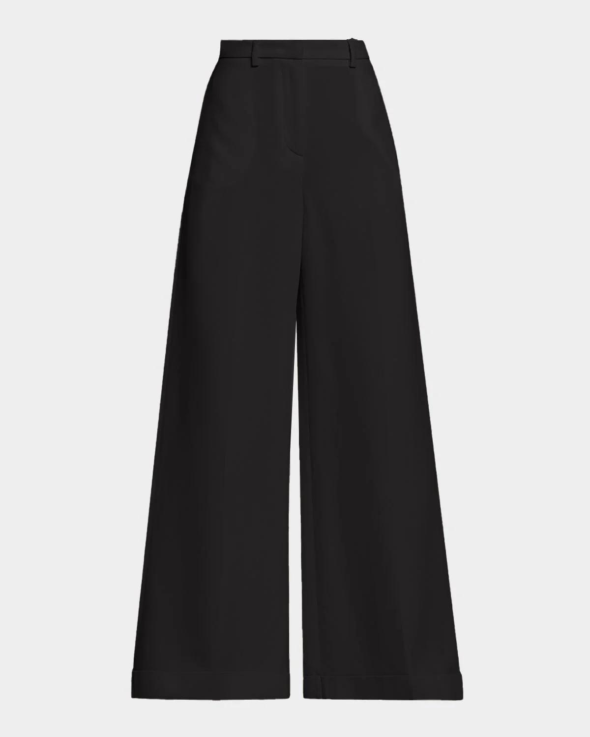 Wide-Leg Cady Pants